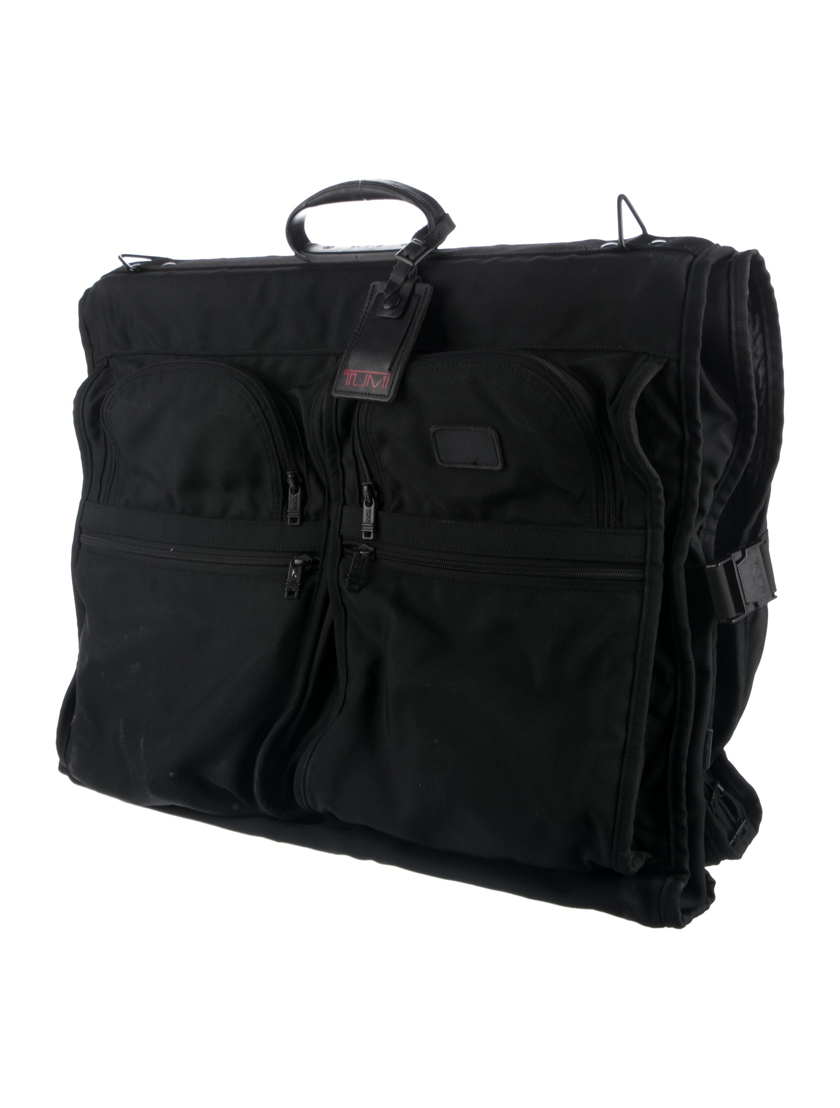 Tumi BiFold LeatherTrimmed Canvas Garment Bag Black Garment Covers