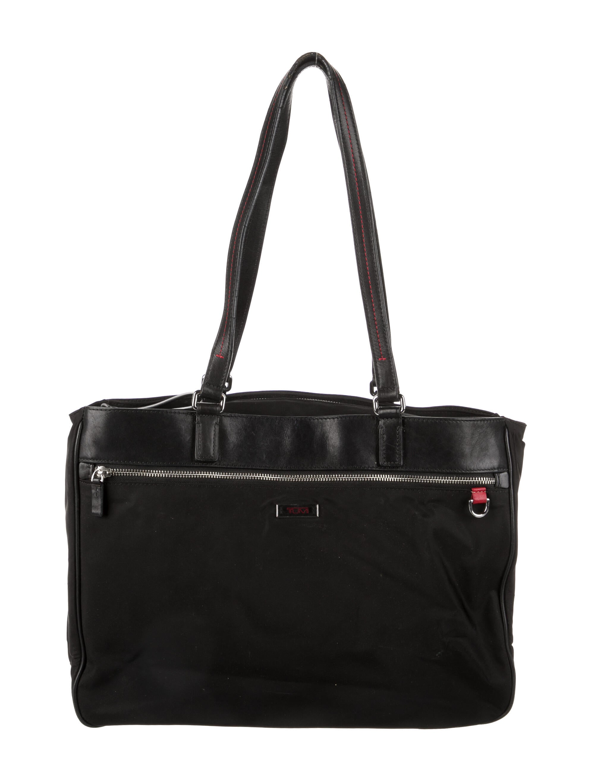 Tumi LeatherTrimmed Nylon Tote Black Shoulder Bags, Handbags