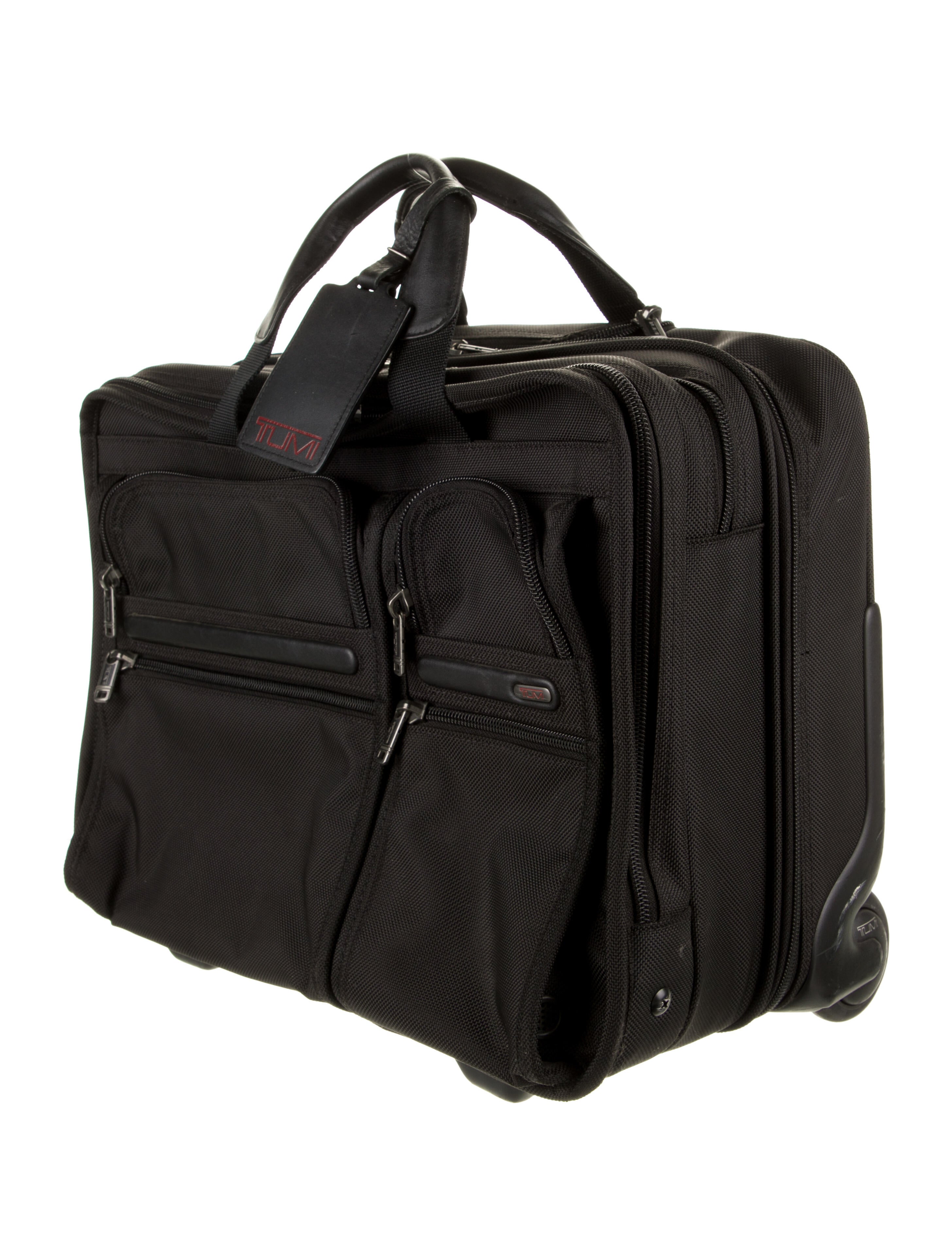 Tumi LeatherTrimmed Nylon Rolling CarryOn Black Luggage and Travel