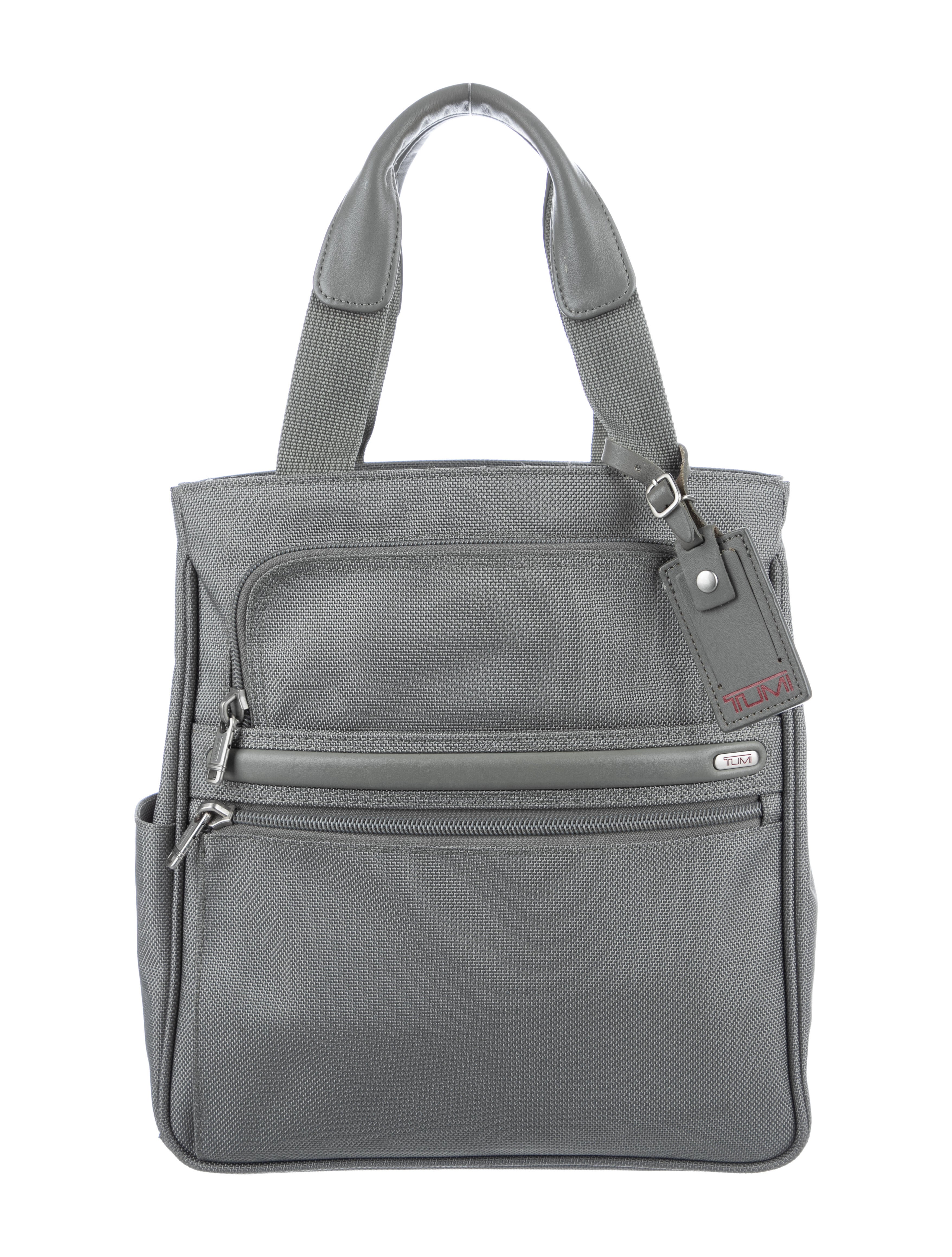 Tumi LeatherTrim Nylon Zip Tote Bag Grey Totes, Handbags TMI38791