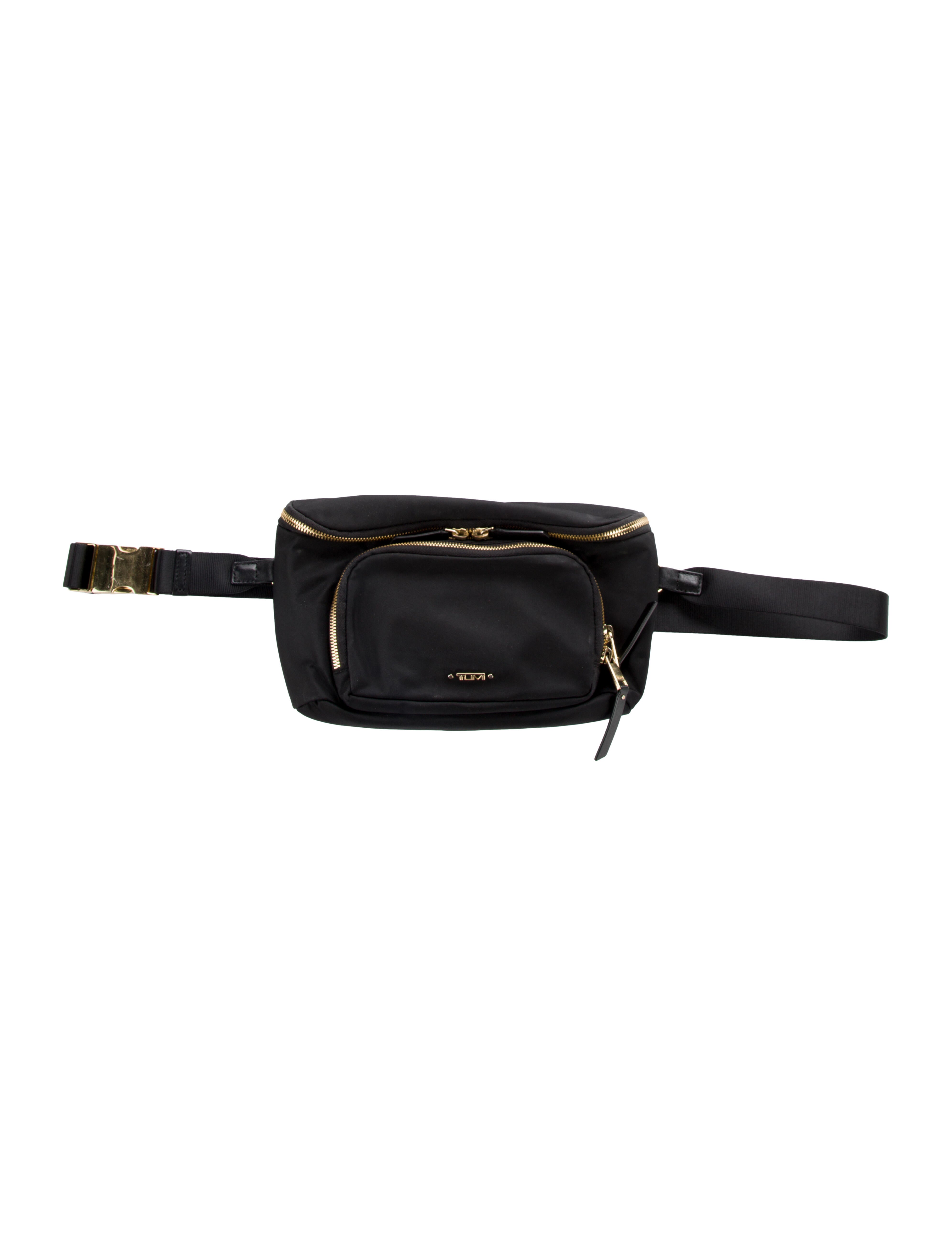 Tumi Leather Trimmed Nylon Waist Bag Black Waist Bags, Handbags