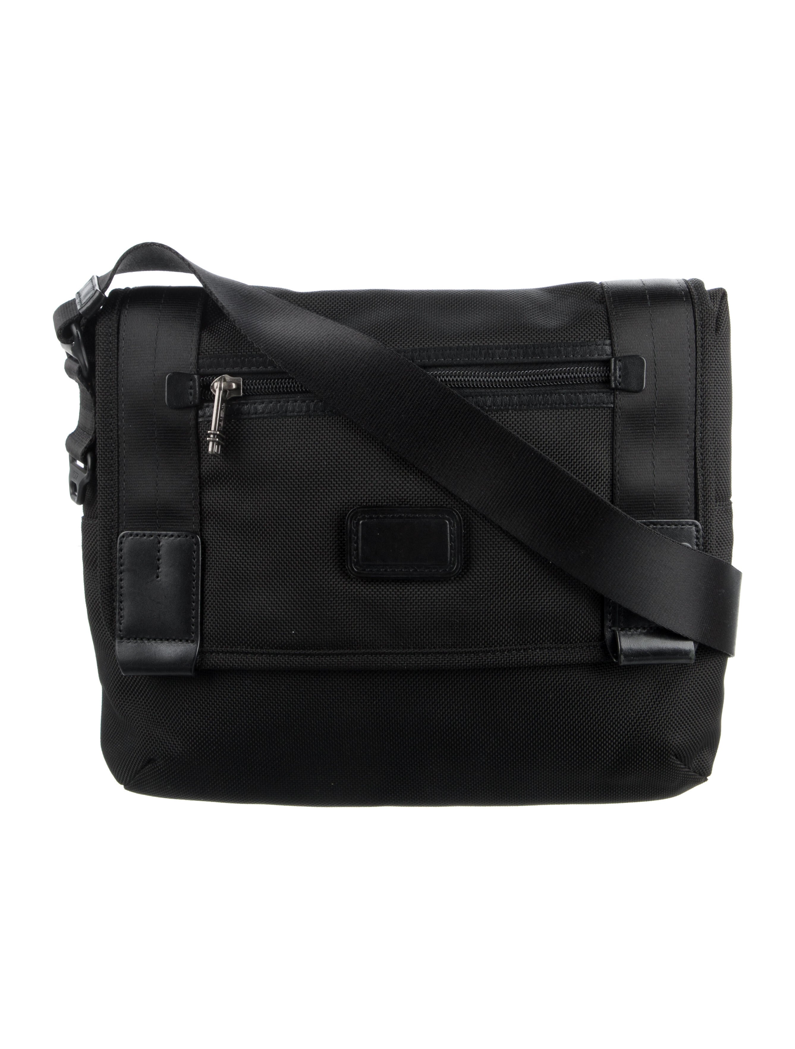 Tumi LeatherTrimmed Nylon Messenger Black Messenger Bags, Bags