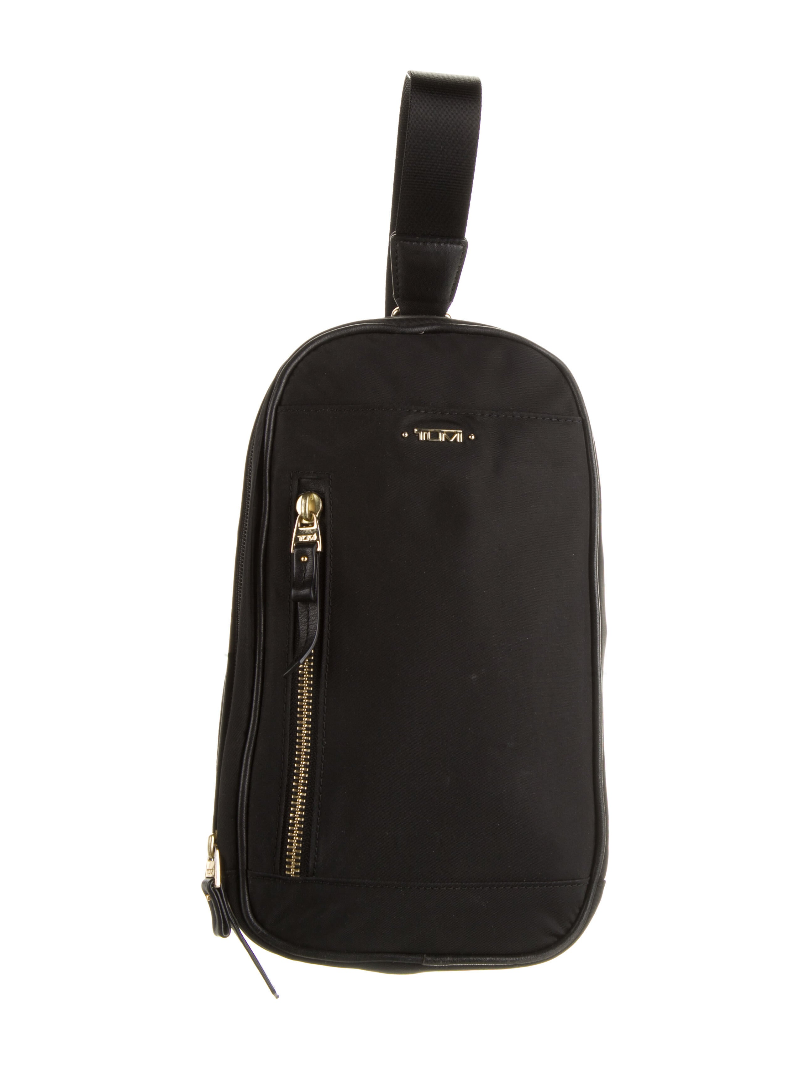 Tumi Leather Trimmed Nylon Crossbody Bag Black Crossbody Bags