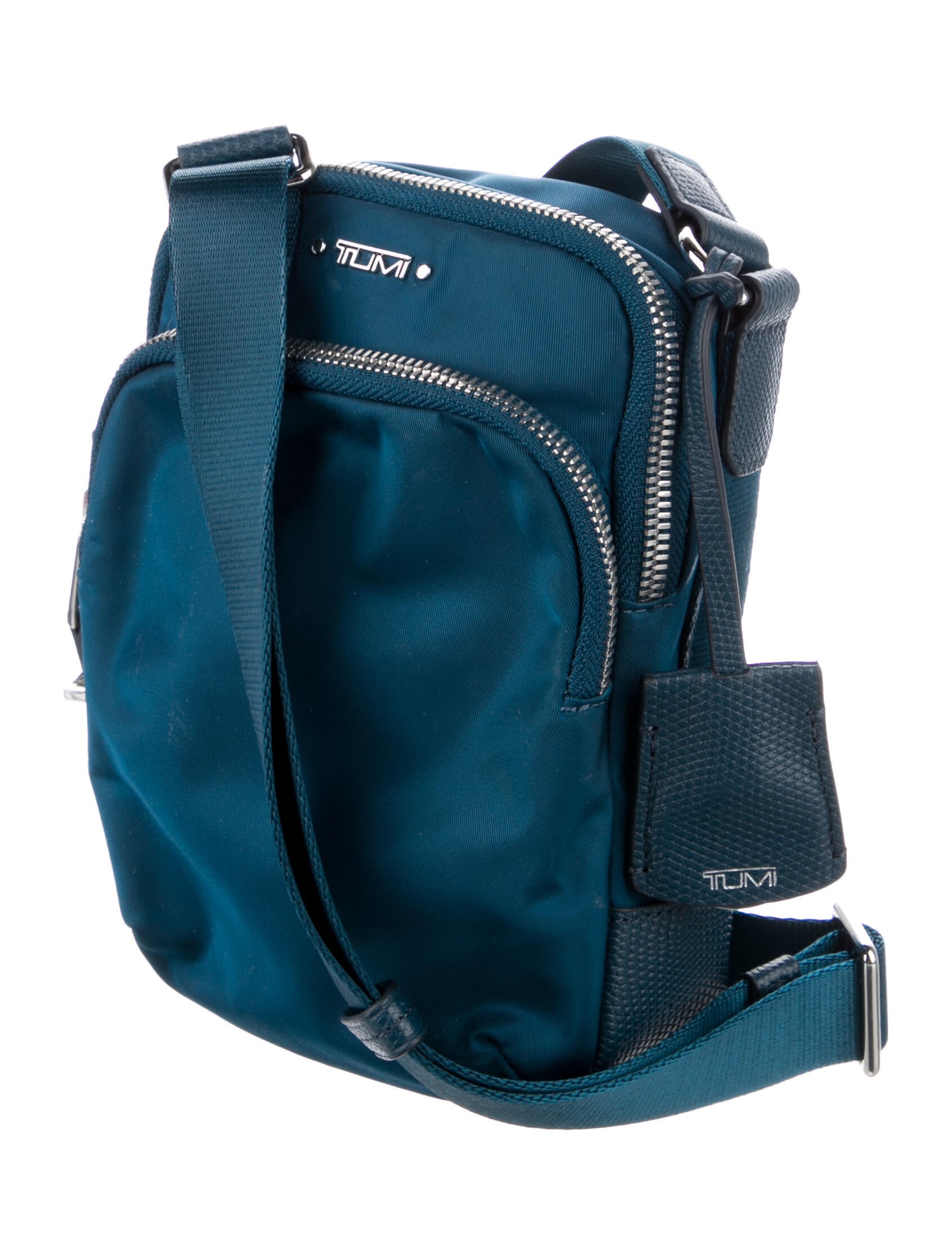 Tumi LeatherTrim Nylon Crossbody Bag Blue Crossbody Bags, Handbags