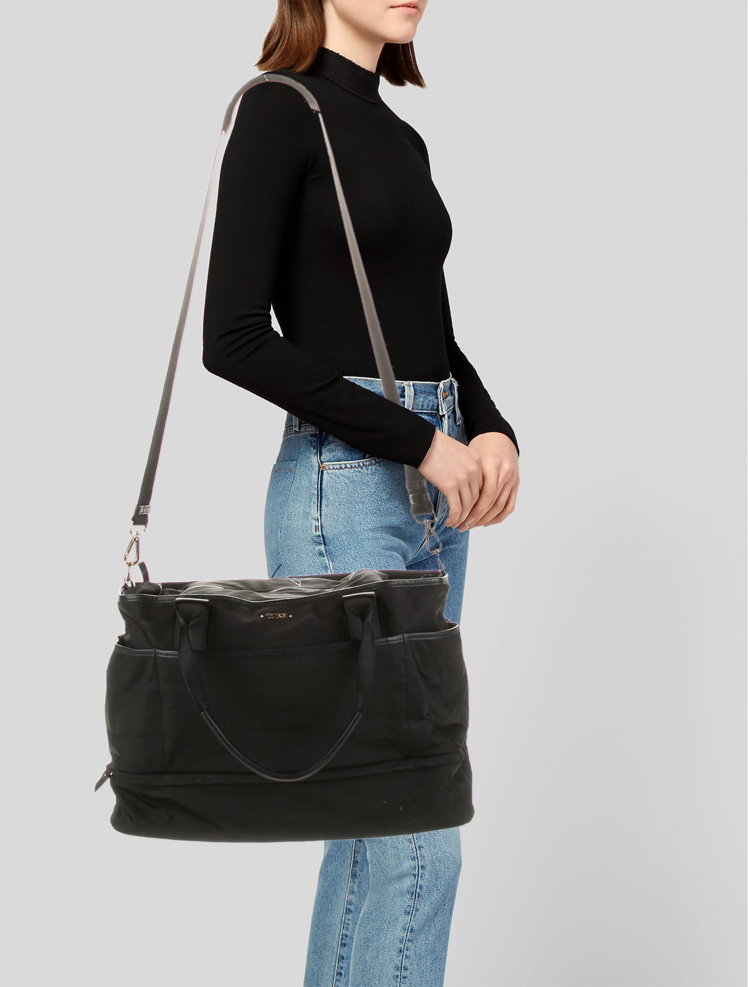 Tumi Leather-Trimmed Nylon Tote Bag