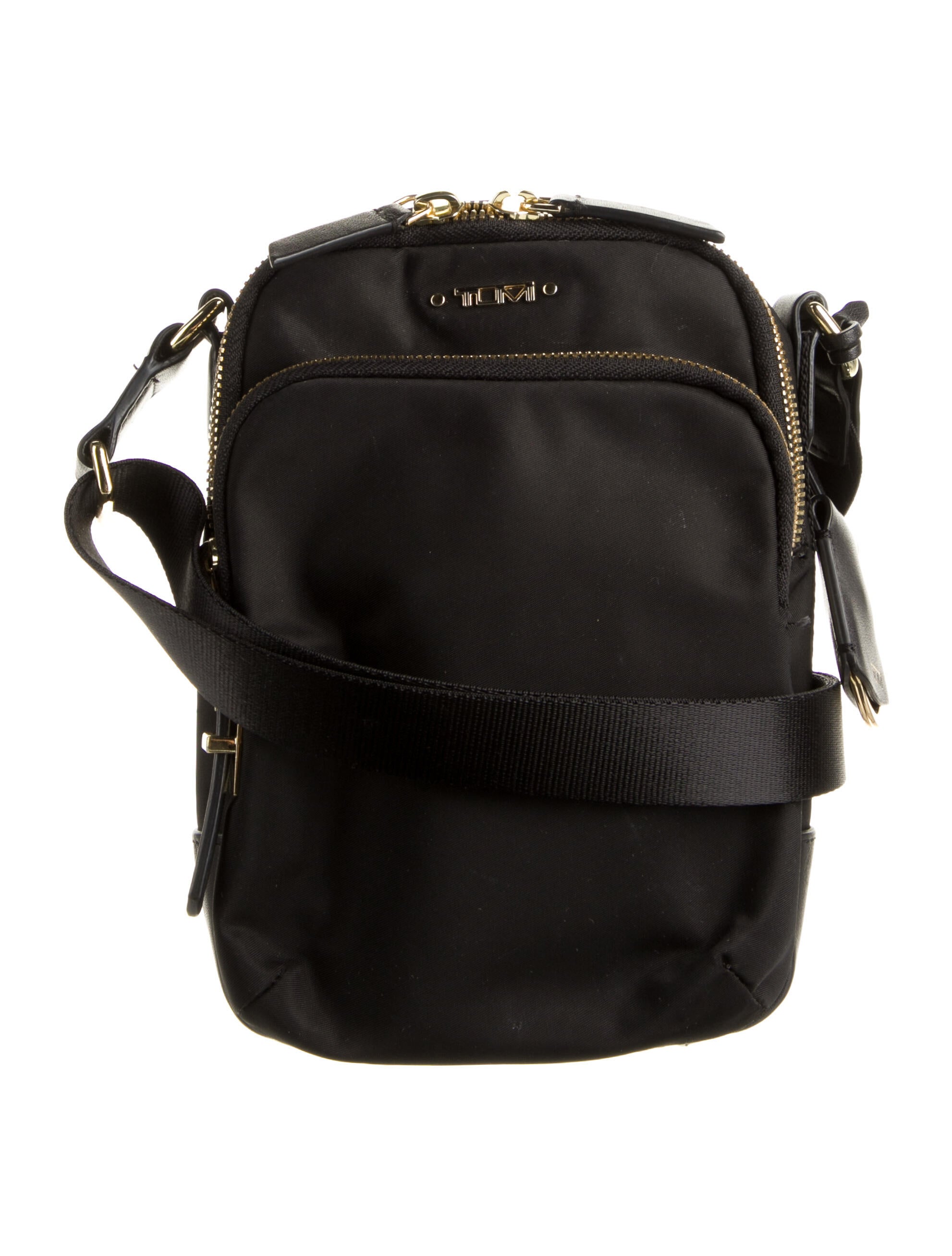 Tumi Leather Trimmed Nylon Crossbody Bag Black Crossbody Bags