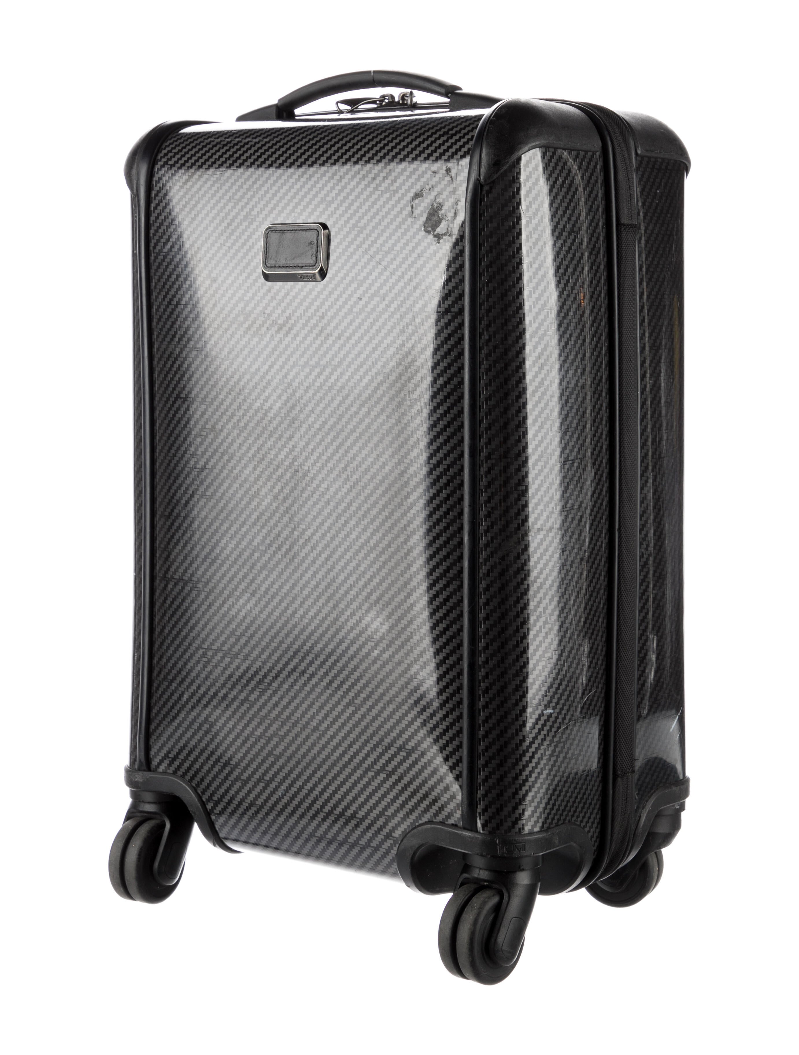 Tumi Plastic Rolling Suitcase Black Luggage and Travel, Handbags