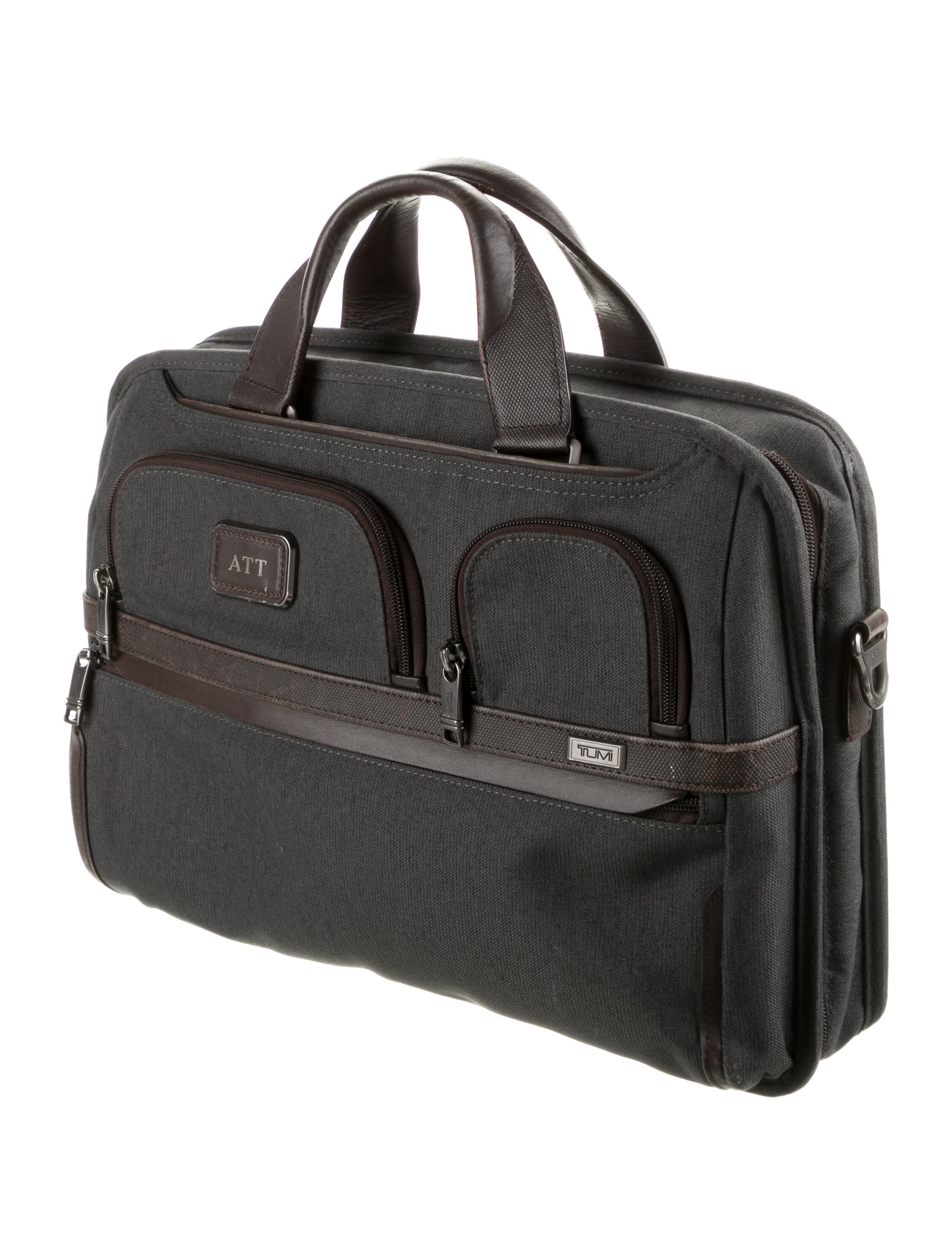 Tumi Canvas Leather Trimmed Messenger Bag Grey Messenger Bags, Bags