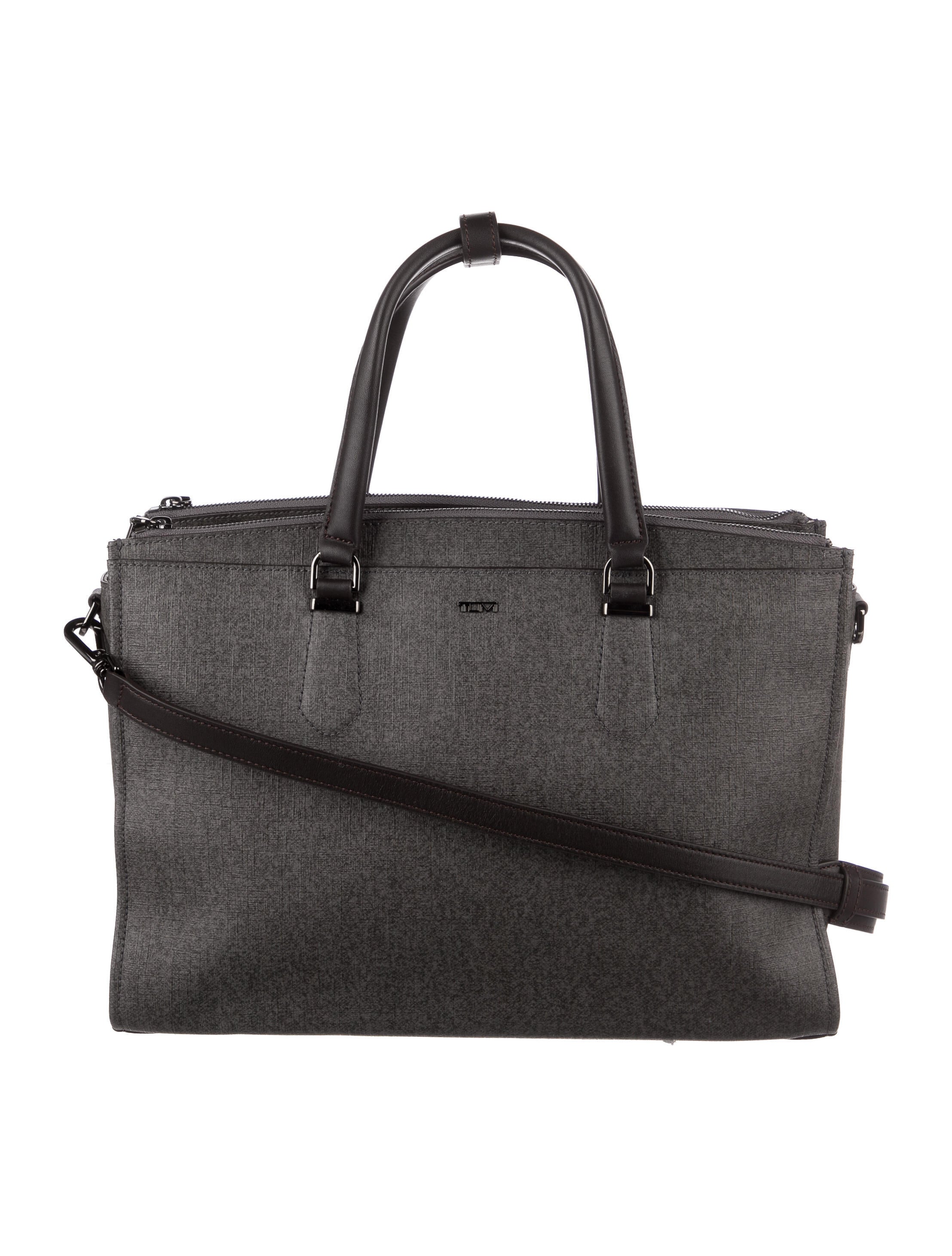 Tumi Leather Tote Bag Grey Totes, Handbags TMI48944 The RealReal