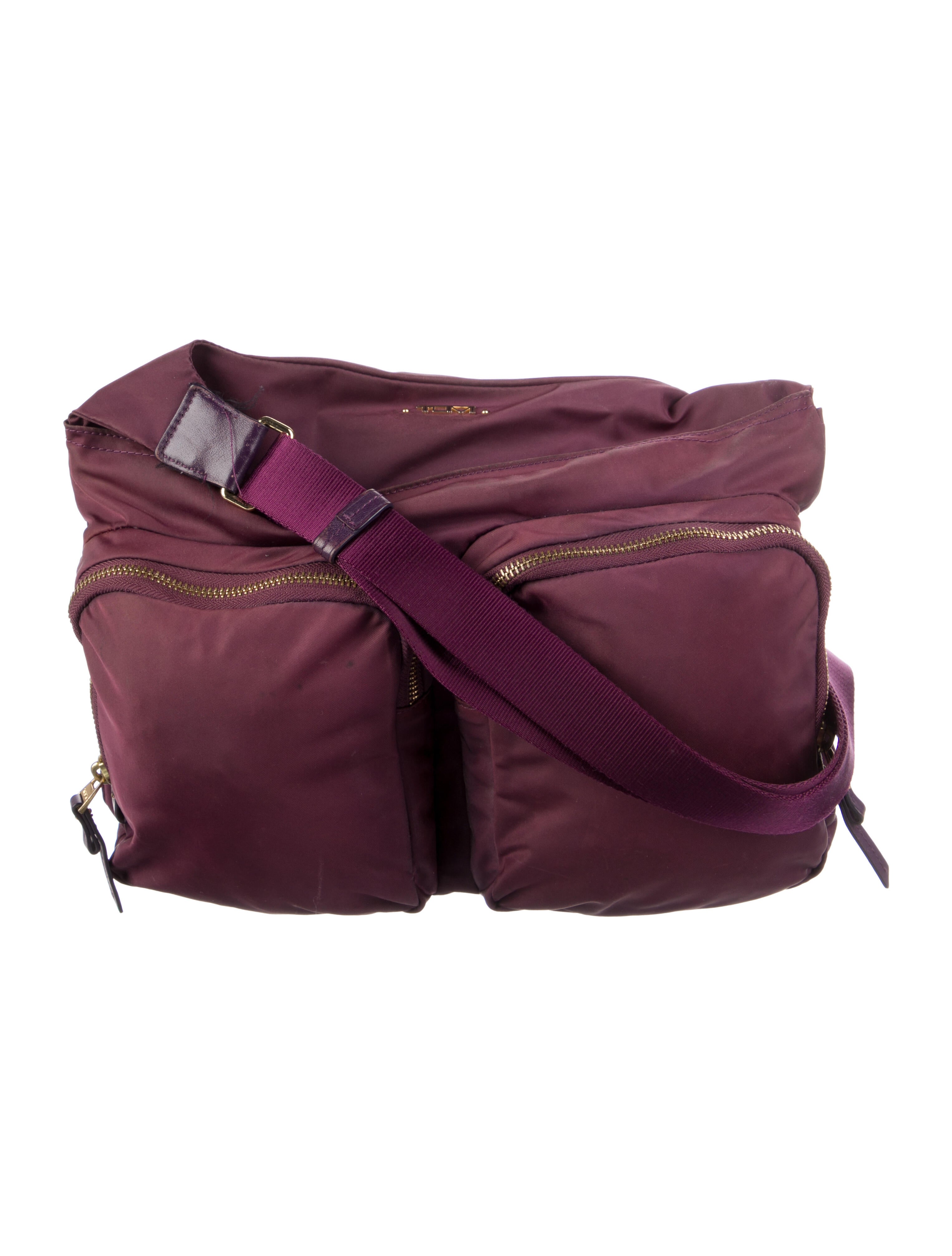 Tumi Nylon LeatherTrimmed Crossbody Bag Purple Crossbody Bags