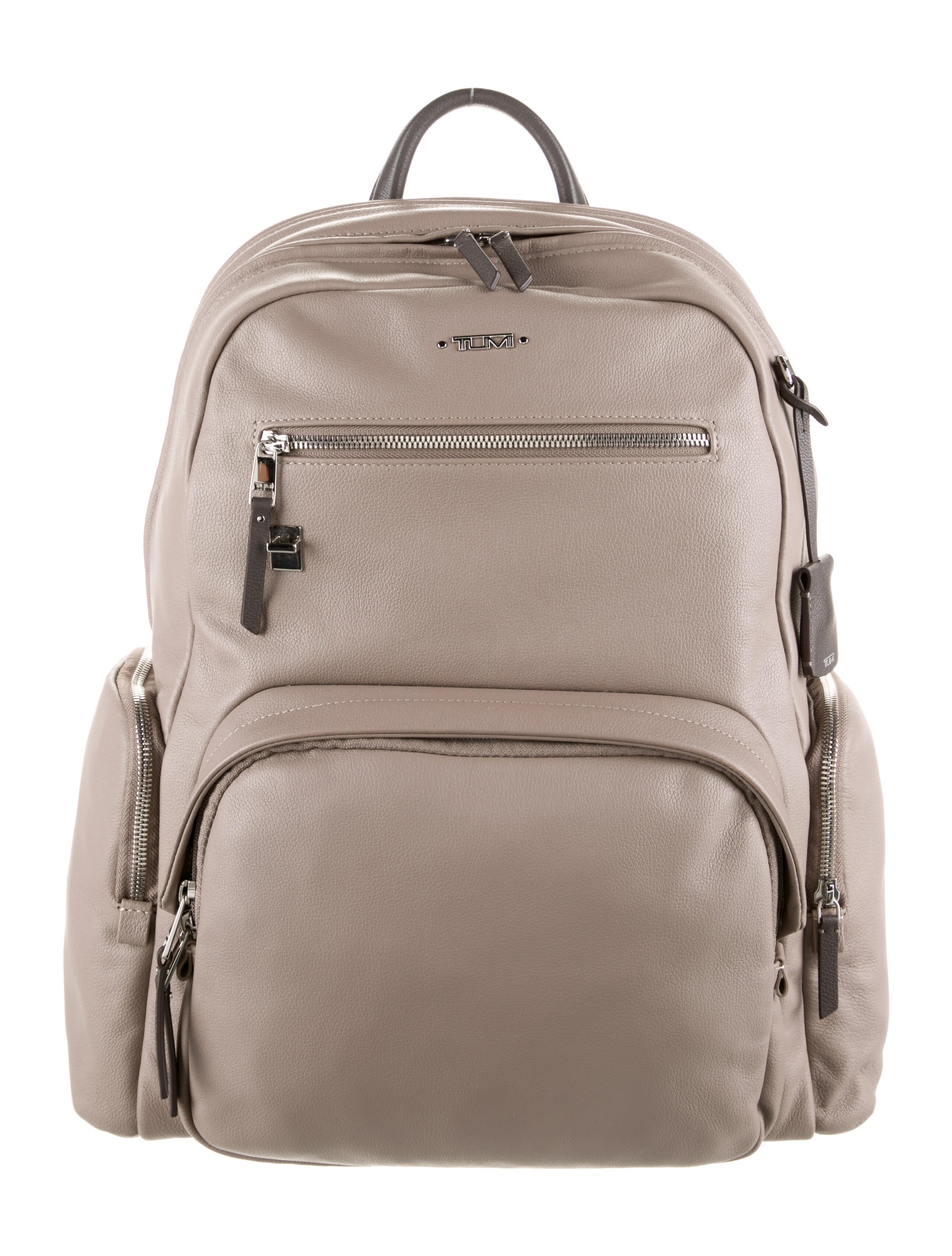 Tumi Textured Leather Backpack Grey Backpacks, Handbags TMI49467