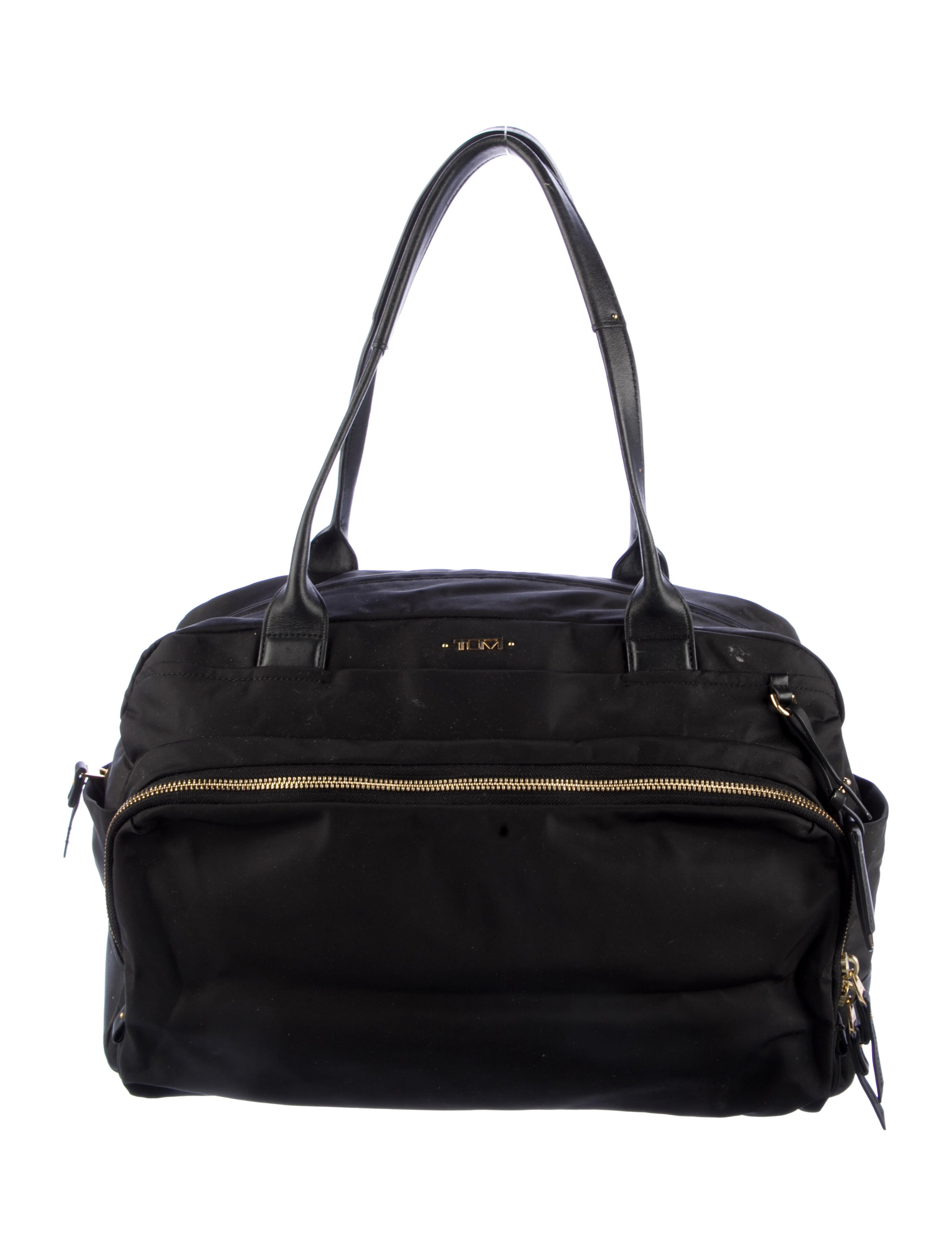 Tumi LeatherTrimmed Shoulder Bag Black Shoulder Bags, Handbags