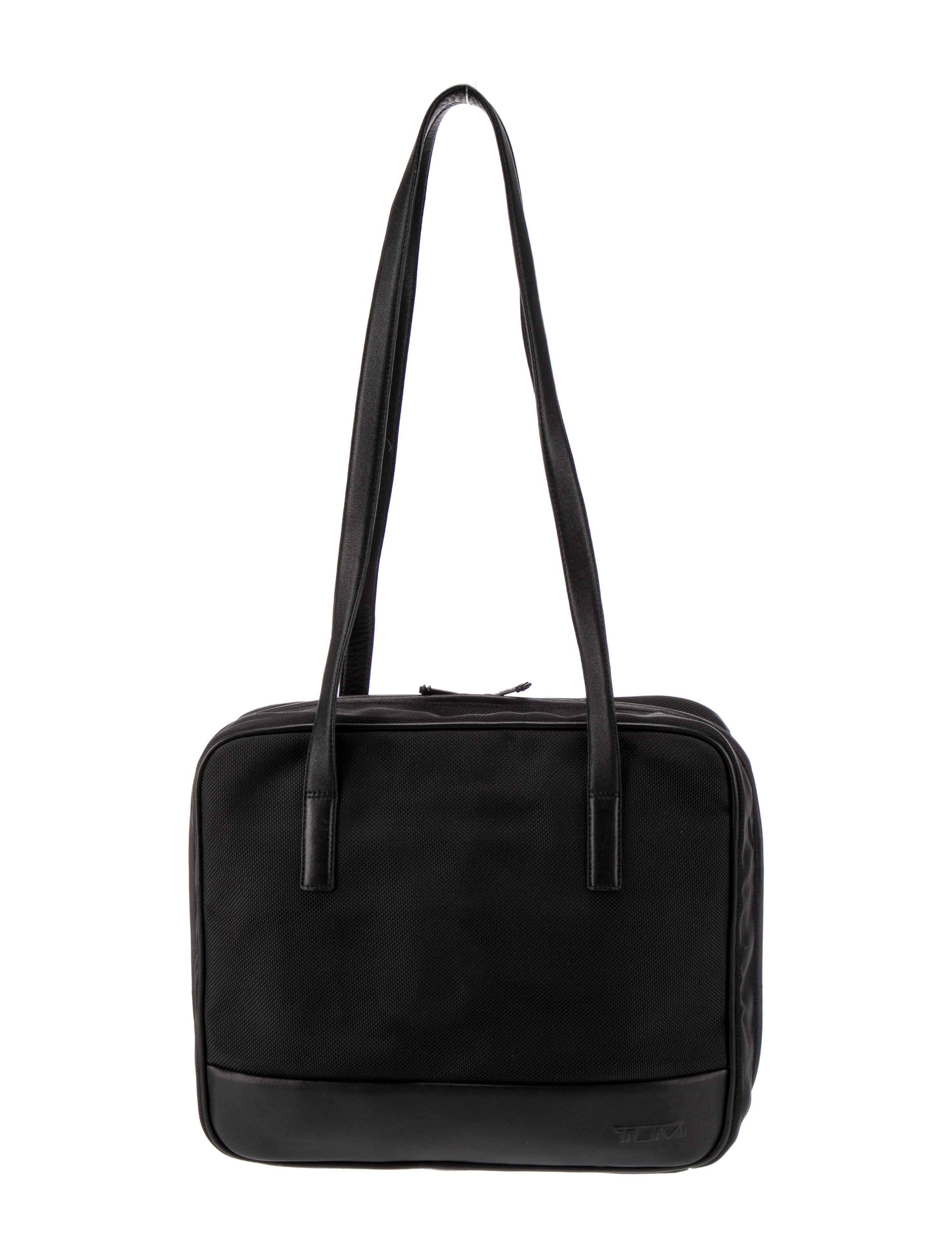 Tumi LeatherTrimmed Canvas Shoulder Bag Black Shoulder Bags