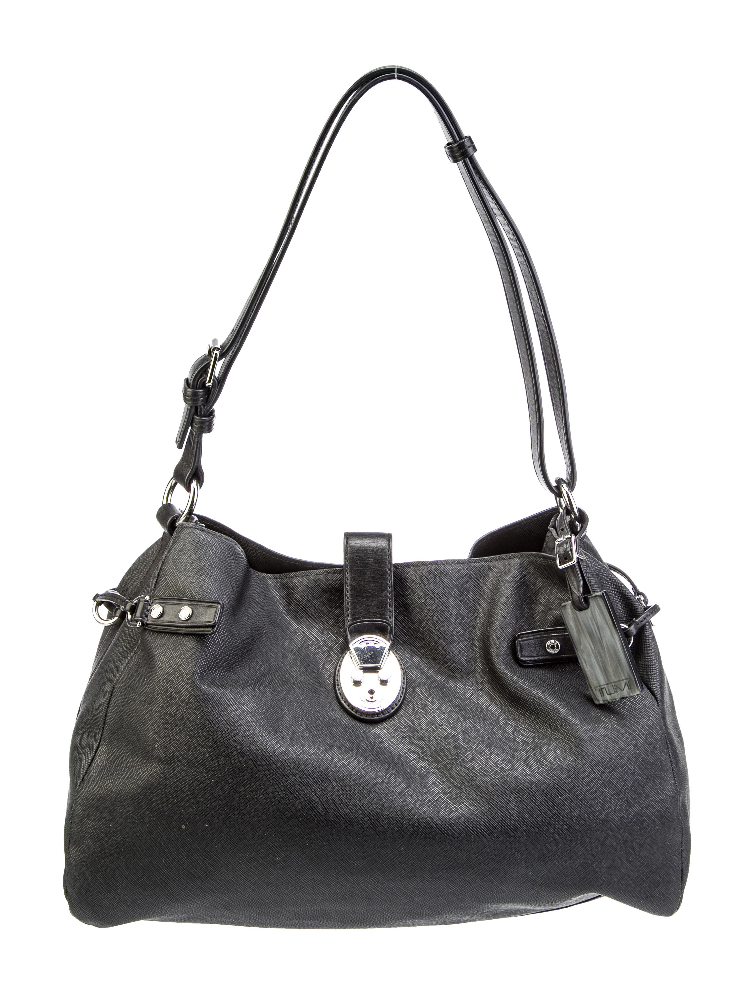 Tumi Coated Canvas Shoulder Bag Black Shoulder Bags, Handbags