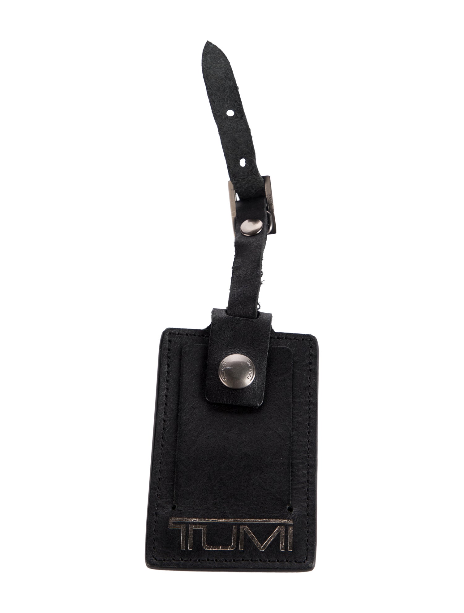 Tumi men's traveling leather tag