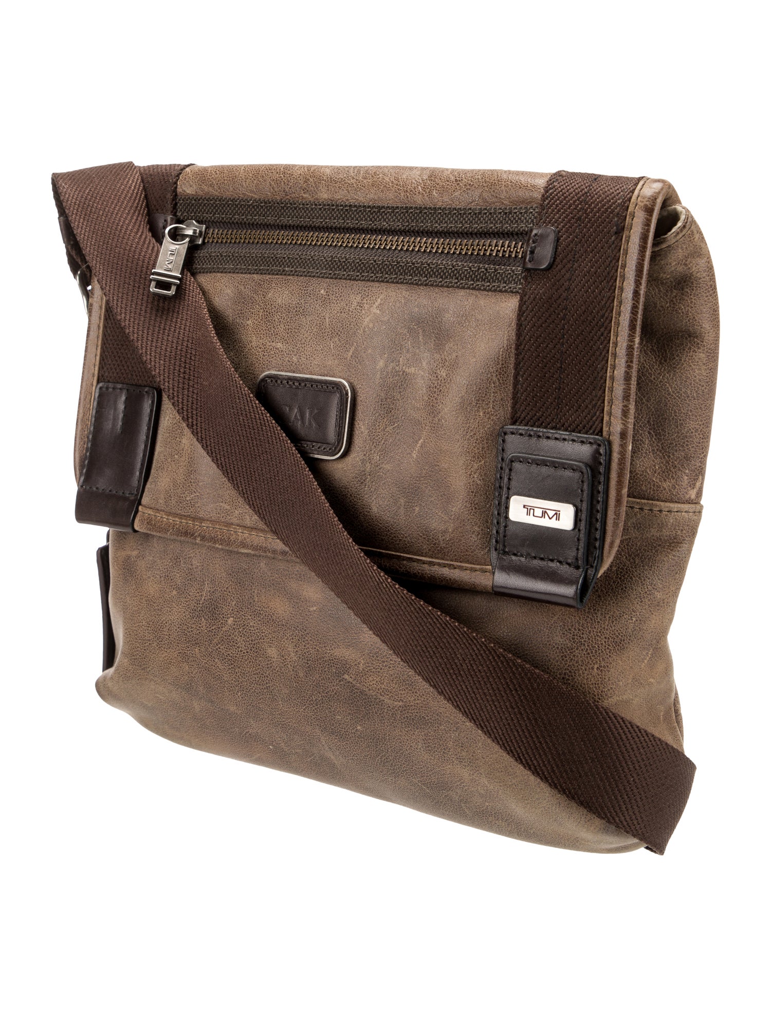 Tumi Leather Messenger Bag