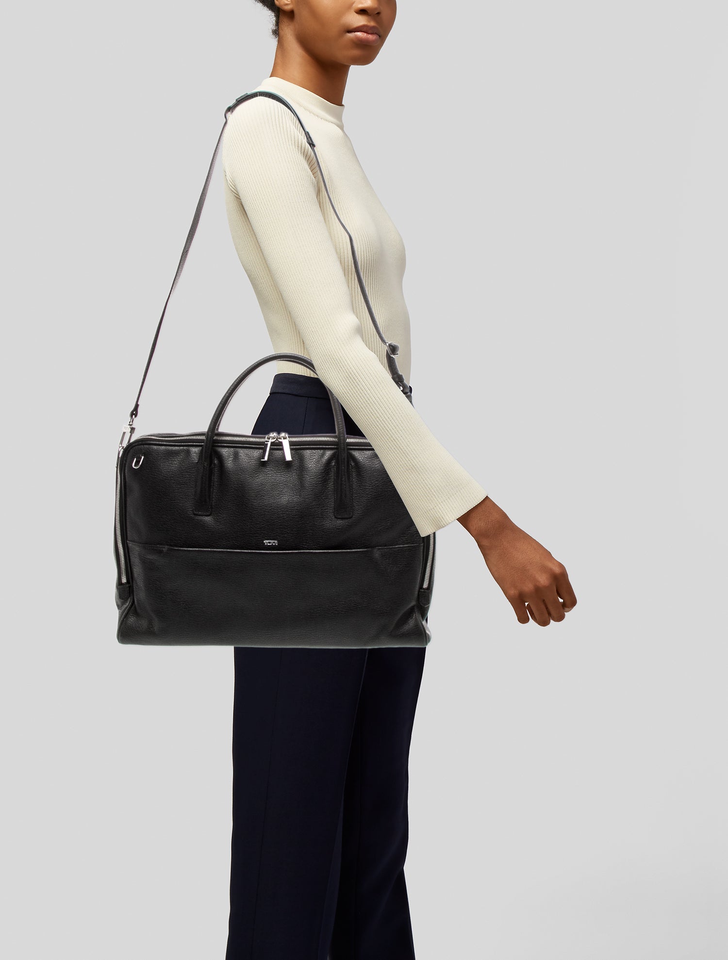 Tumi Leather Top Handle Bag
