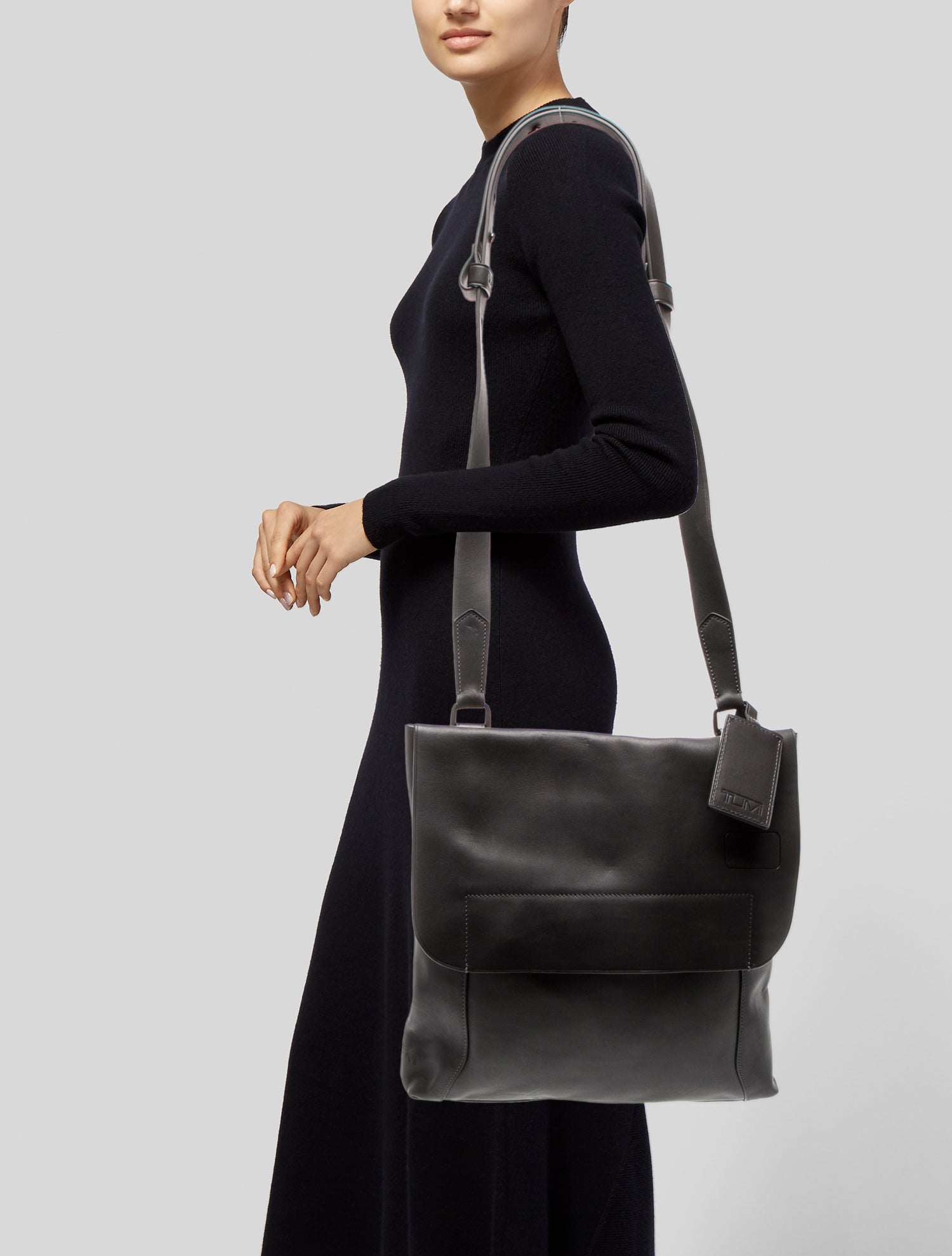 Tumi Leather Messenger Bag