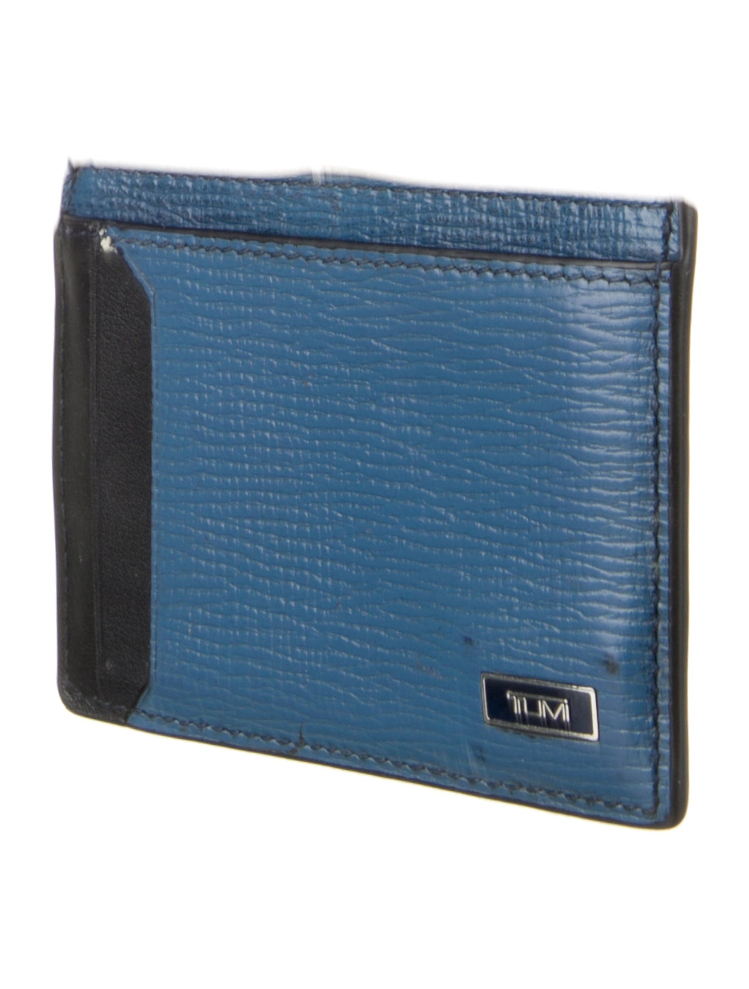Tumi Leather Colorblock Pattern Card Holder