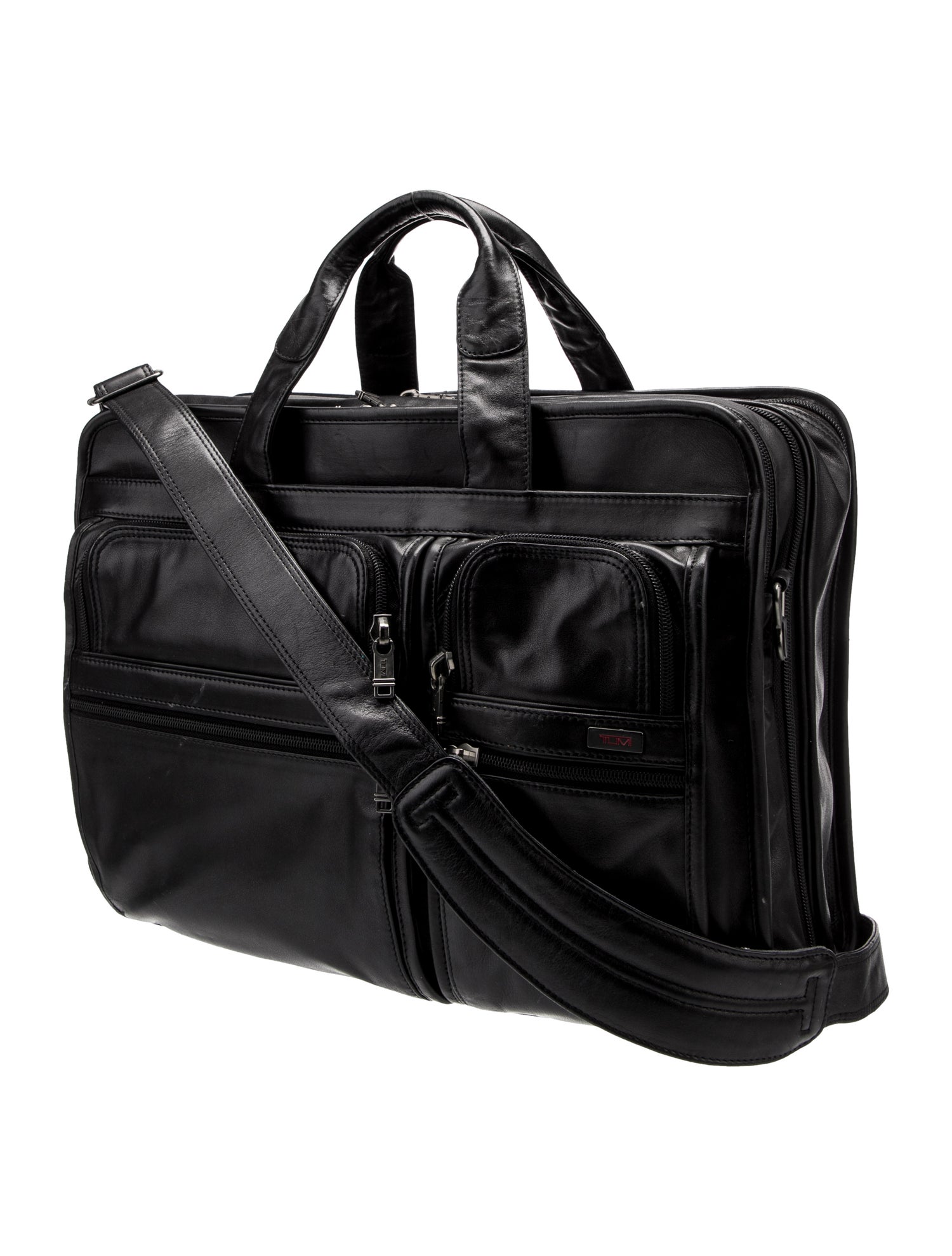 Tumi Leather Messenger Bag