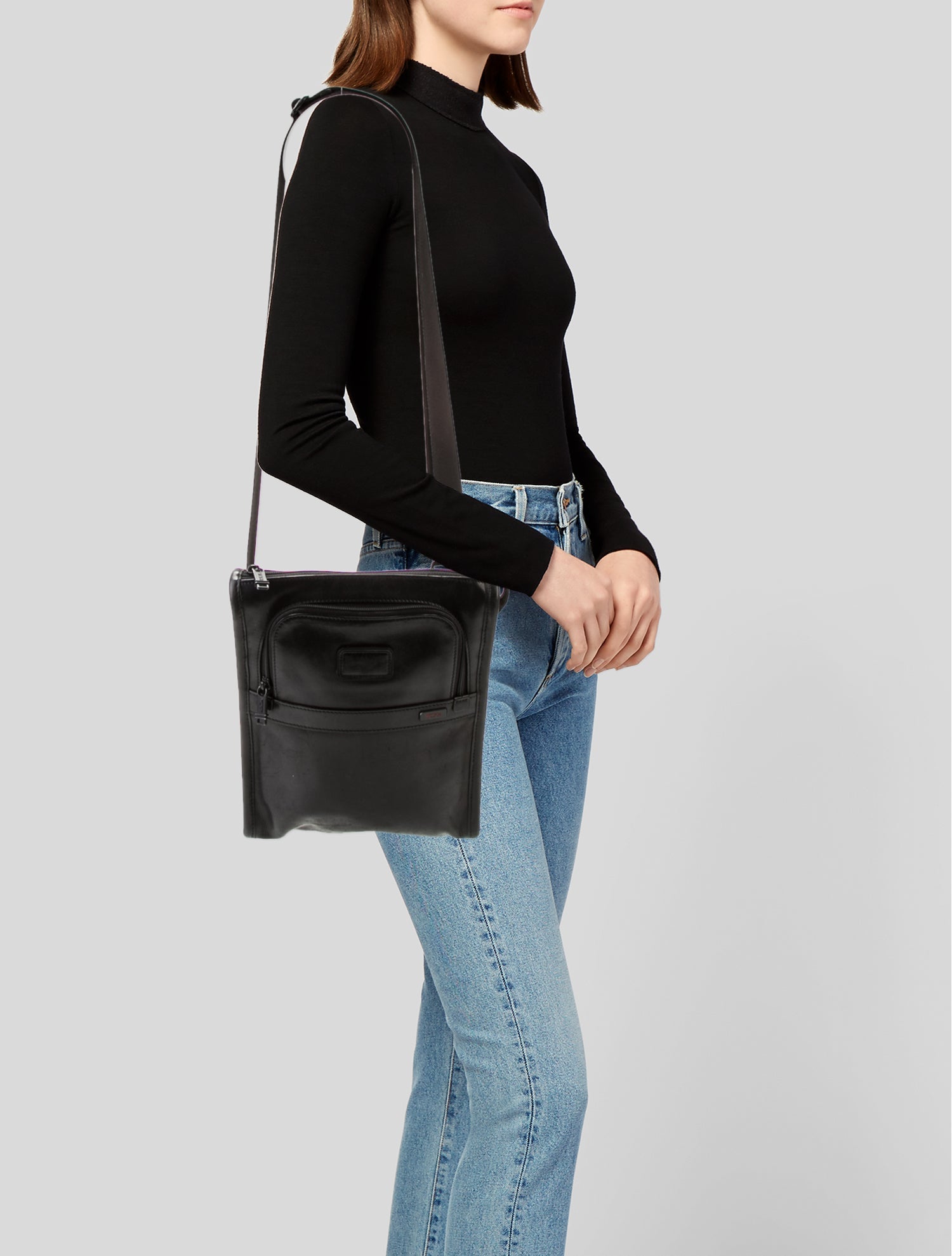 Tumi Leather Messenger Bag