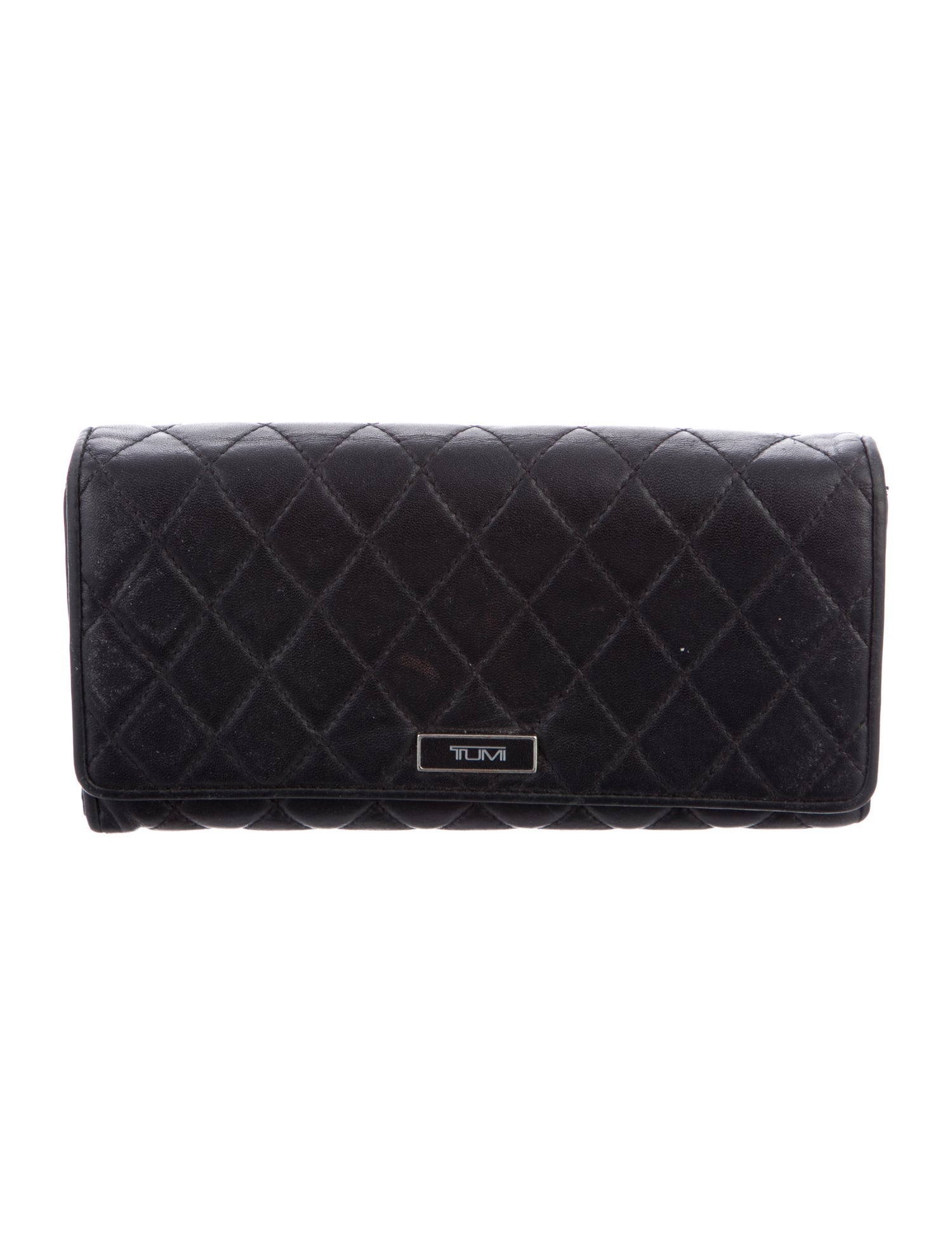 Tumi Quilted Matte Cc L Gusset Flap Wallet Leather Continental Wallet