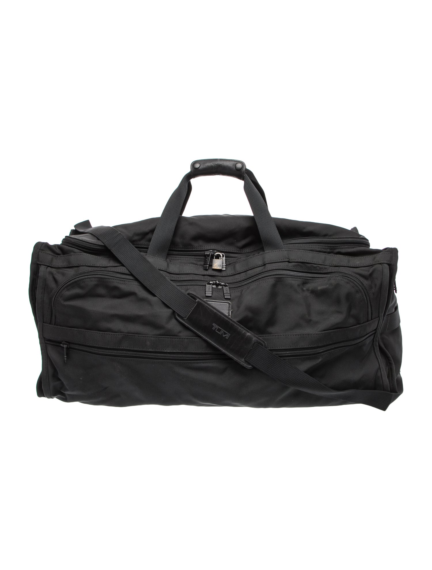 Tumi Solid Leather-Trimmed Nylon Weekender Bag