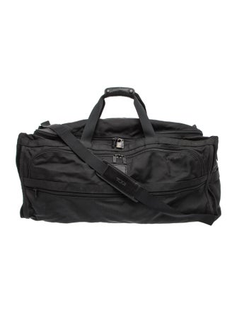 Tumi Solid Leather-Trimmed Nylon Weekender Bag