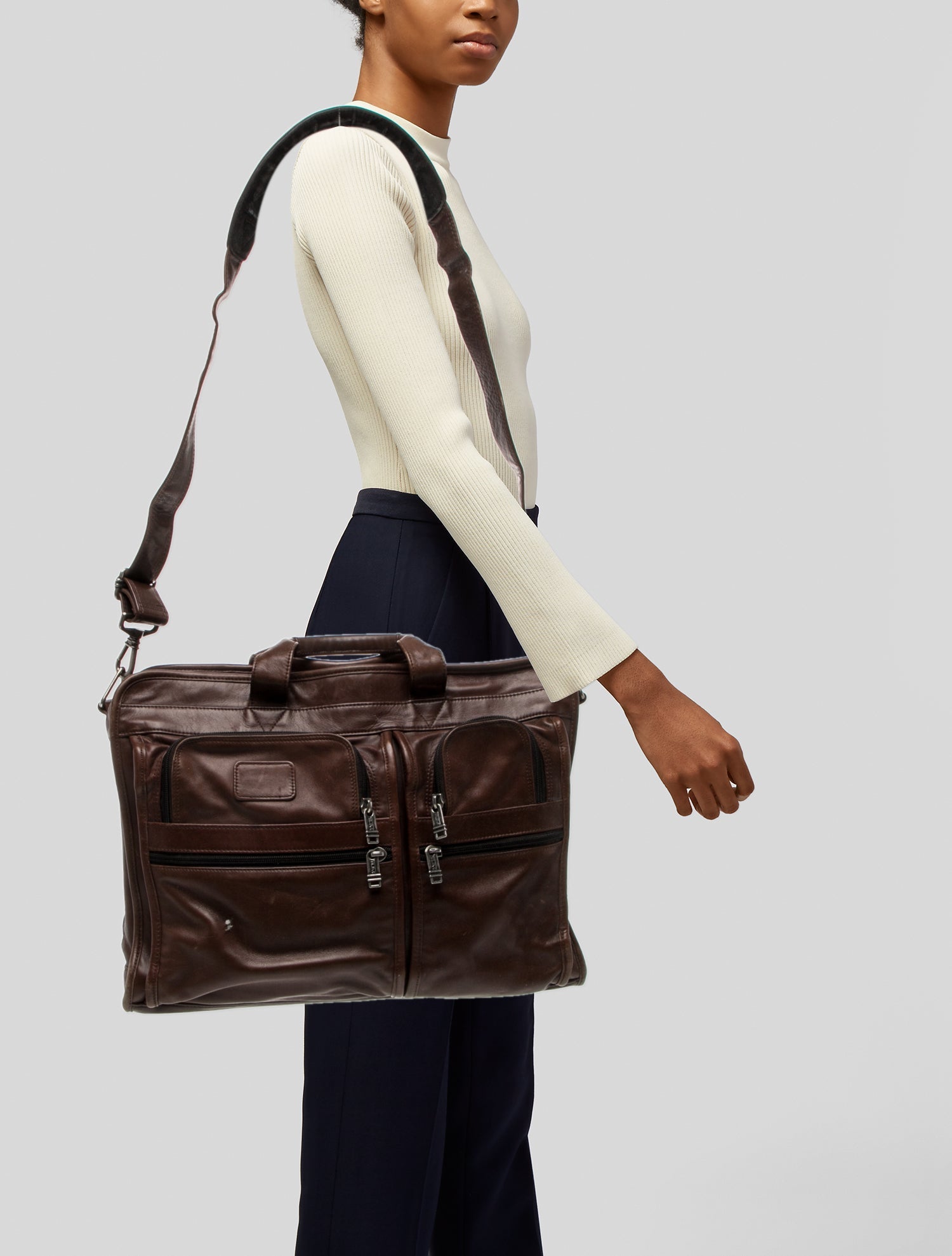 Tumi Leather Weekender Bag