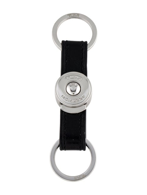 Tumi Leather Two Ring Keychain.