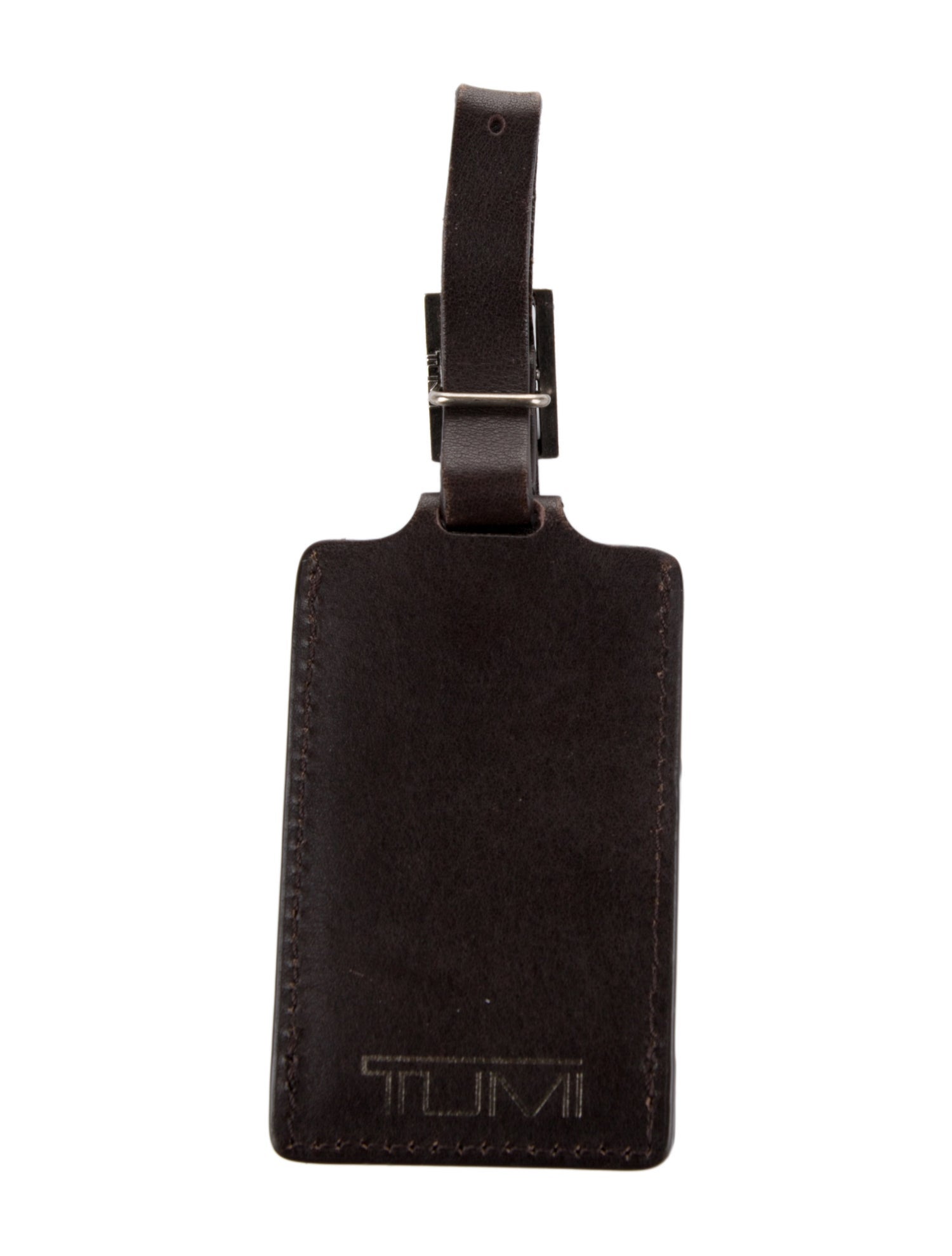 Tumi Brown leather Tumi luggage tag