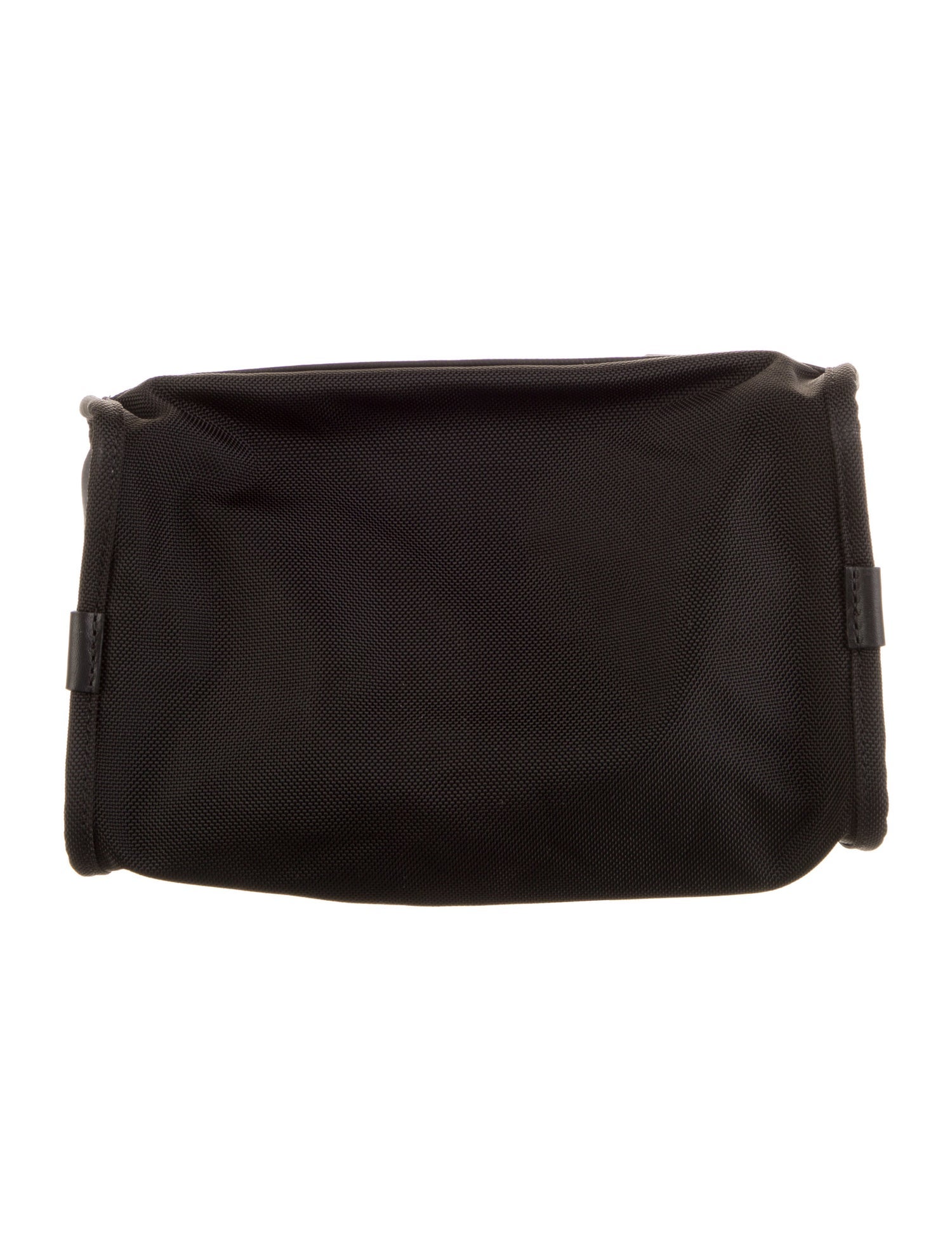 Tumi Canvas Leather-Trimmed cosmetic bag