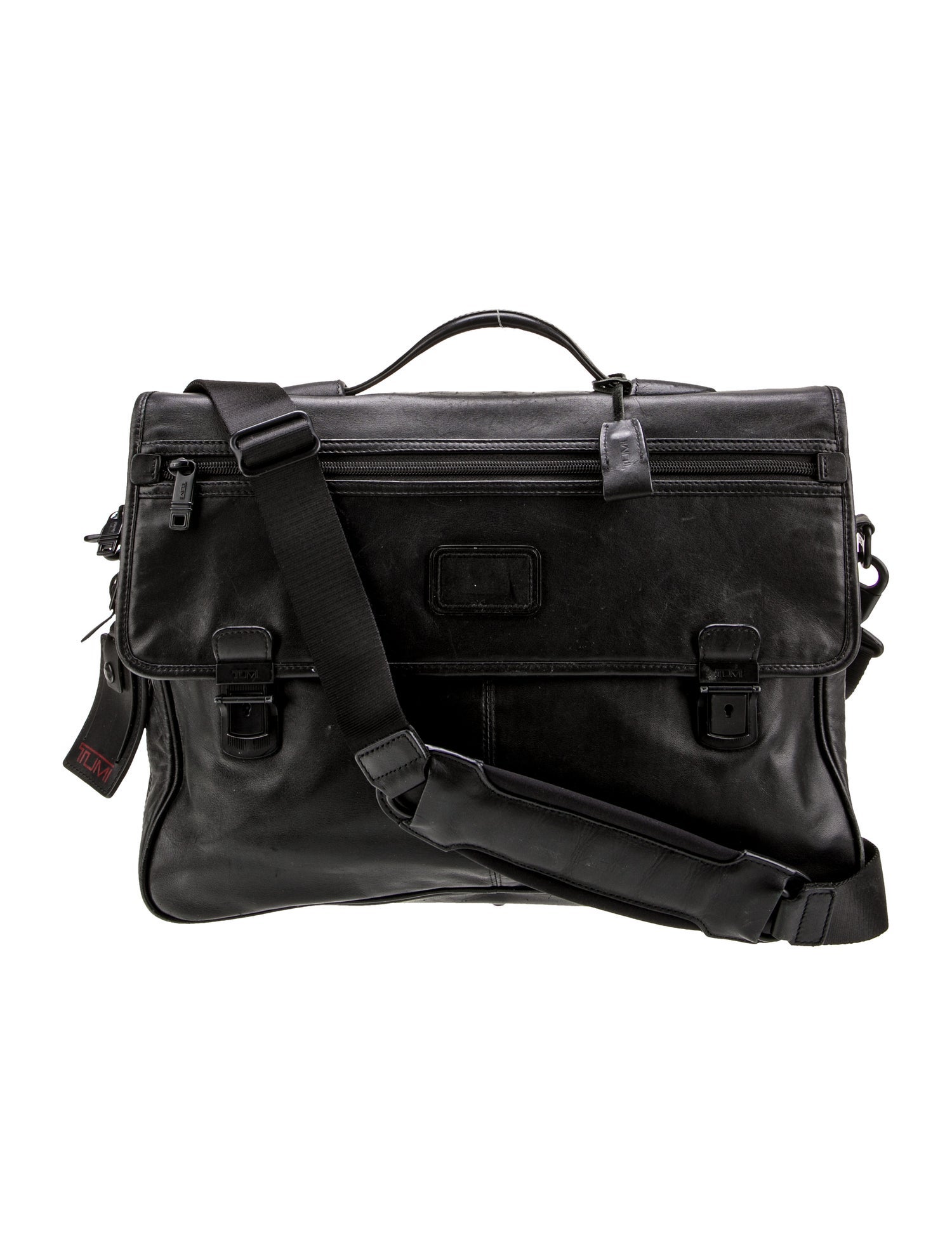 Tumi Leather Messenger Bag