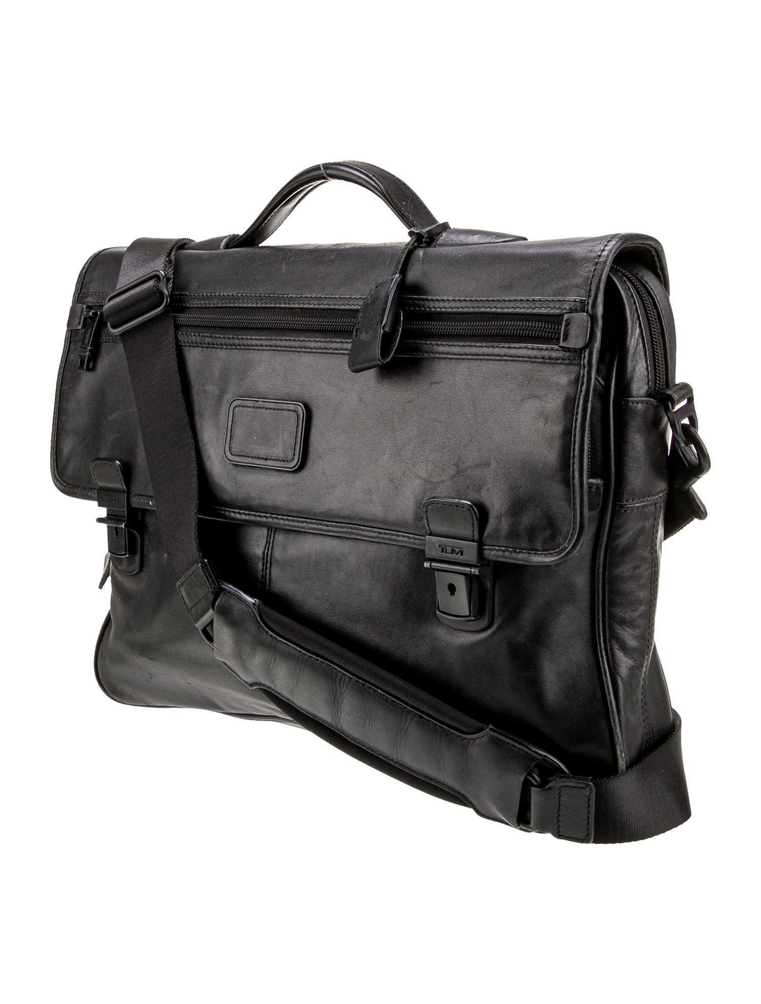Tumi Leather Messenger Bag