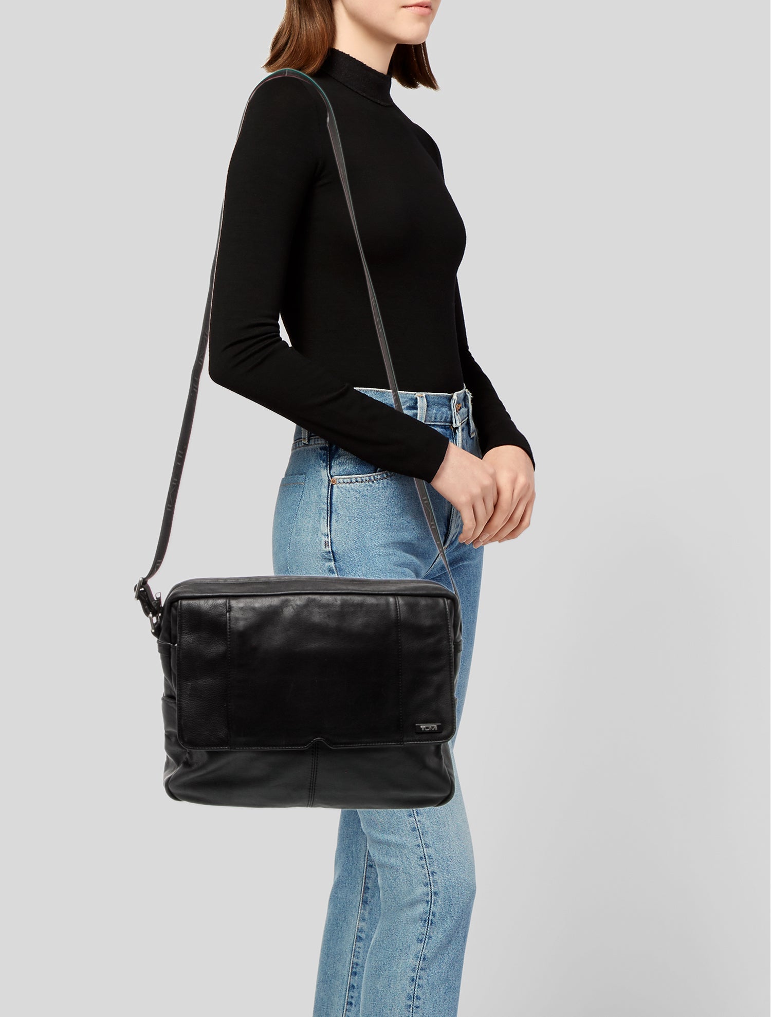 Tumi Leather Messenger Bag