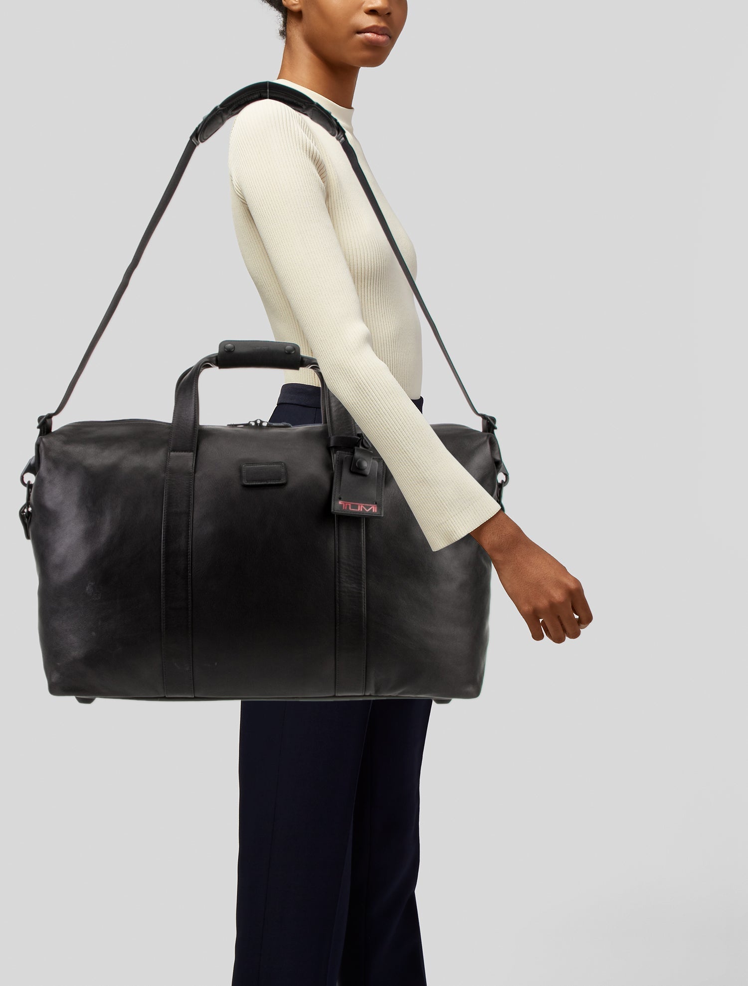 Tumi Leather Weekender Bag
