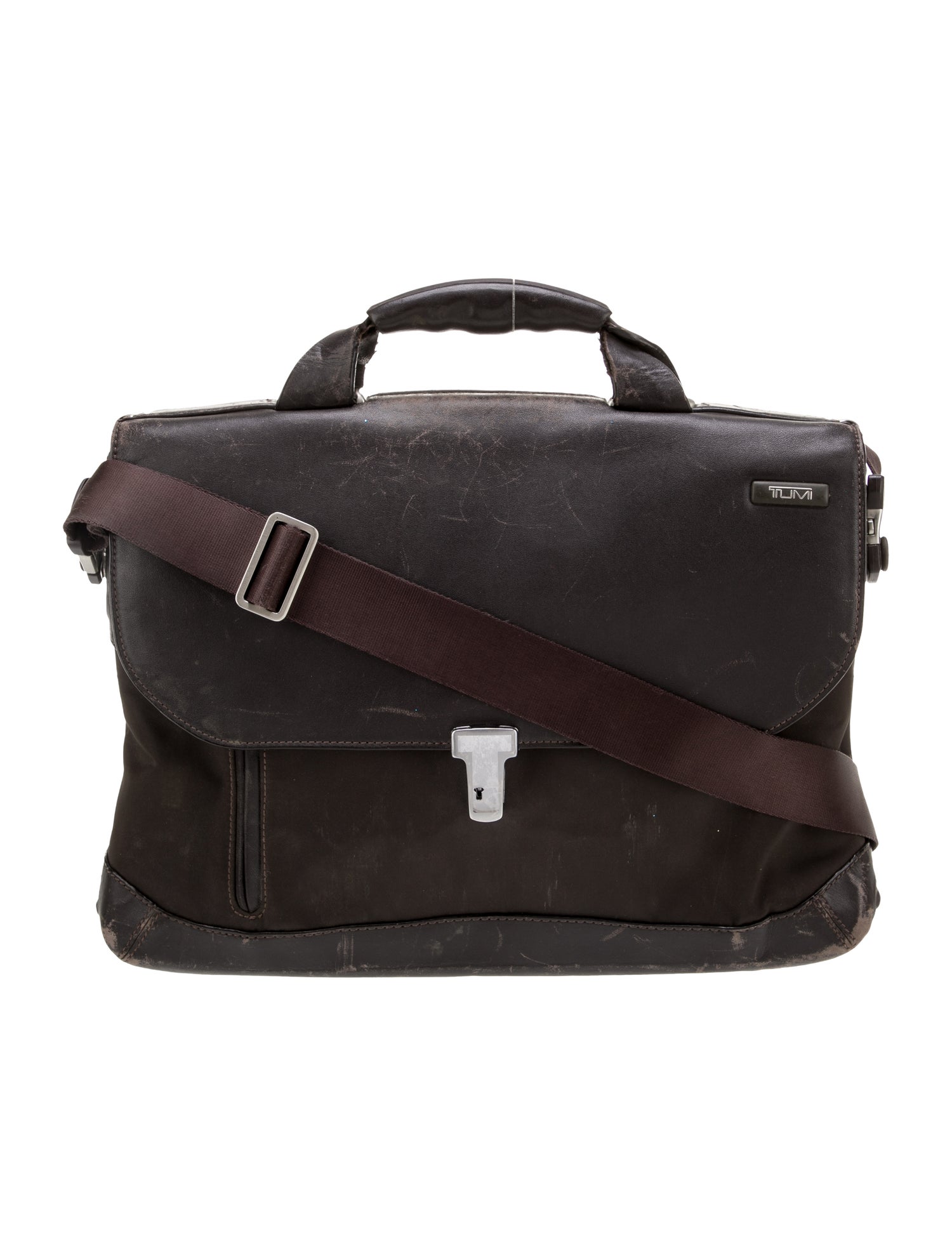 Tumi Leather Messenger Bag
