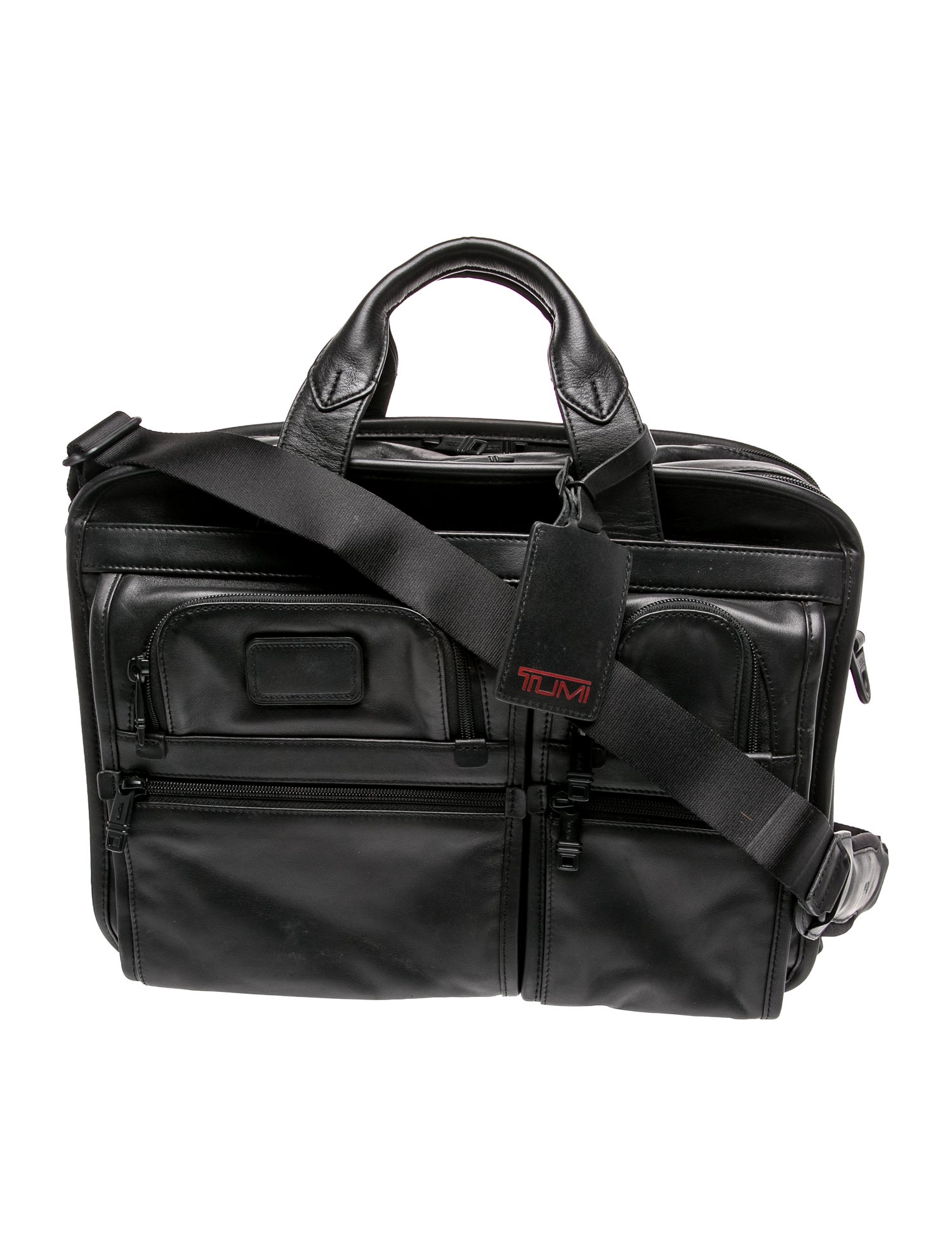 Tumi Leather Organizer Briefcase