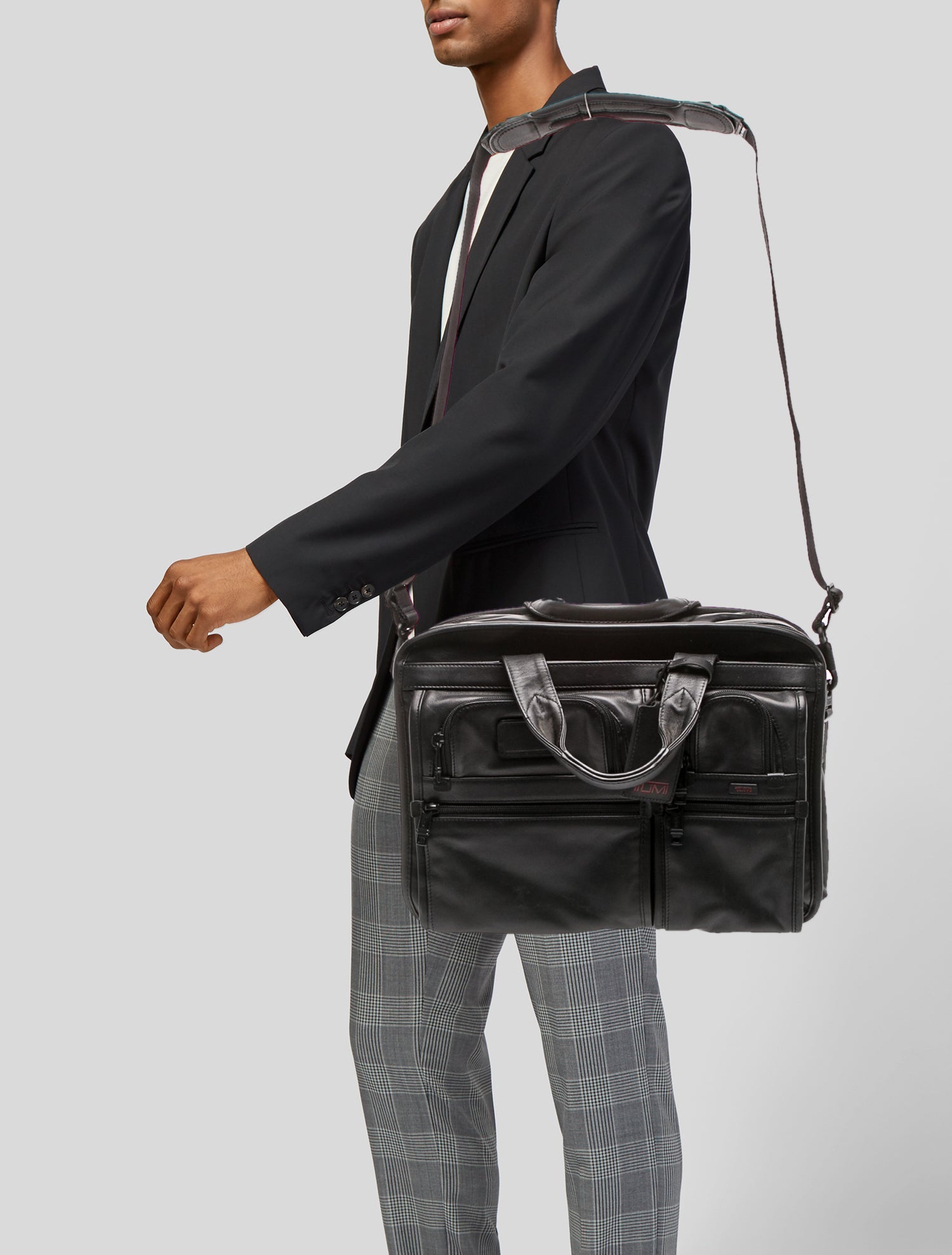 Tumi Leather Organizer Briefcase