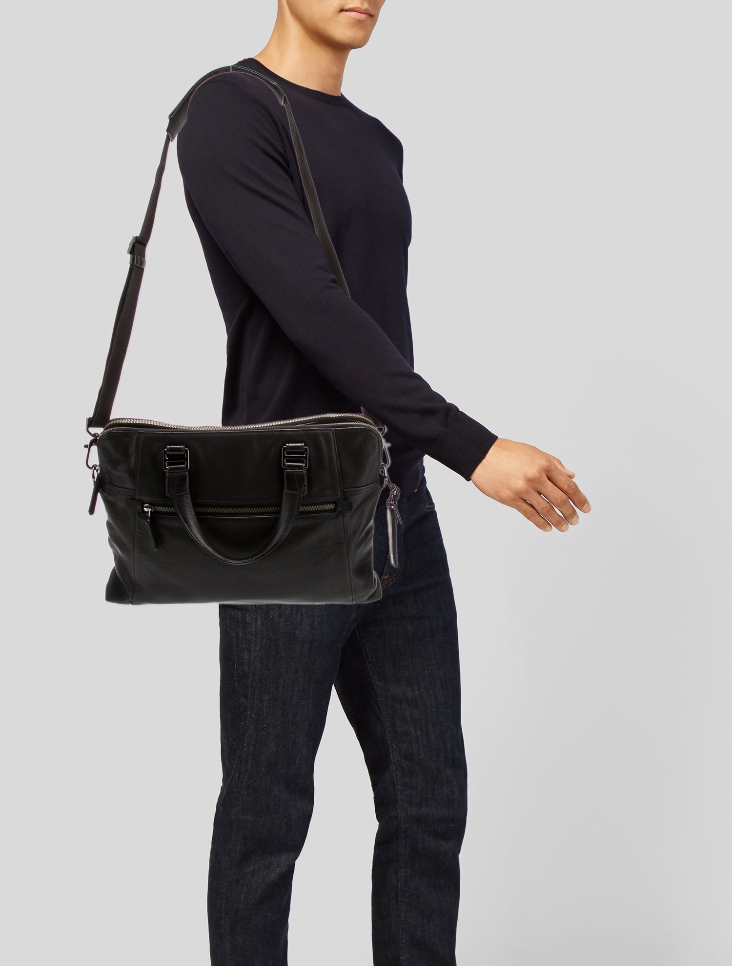 Tumi Leather Messenger Bag