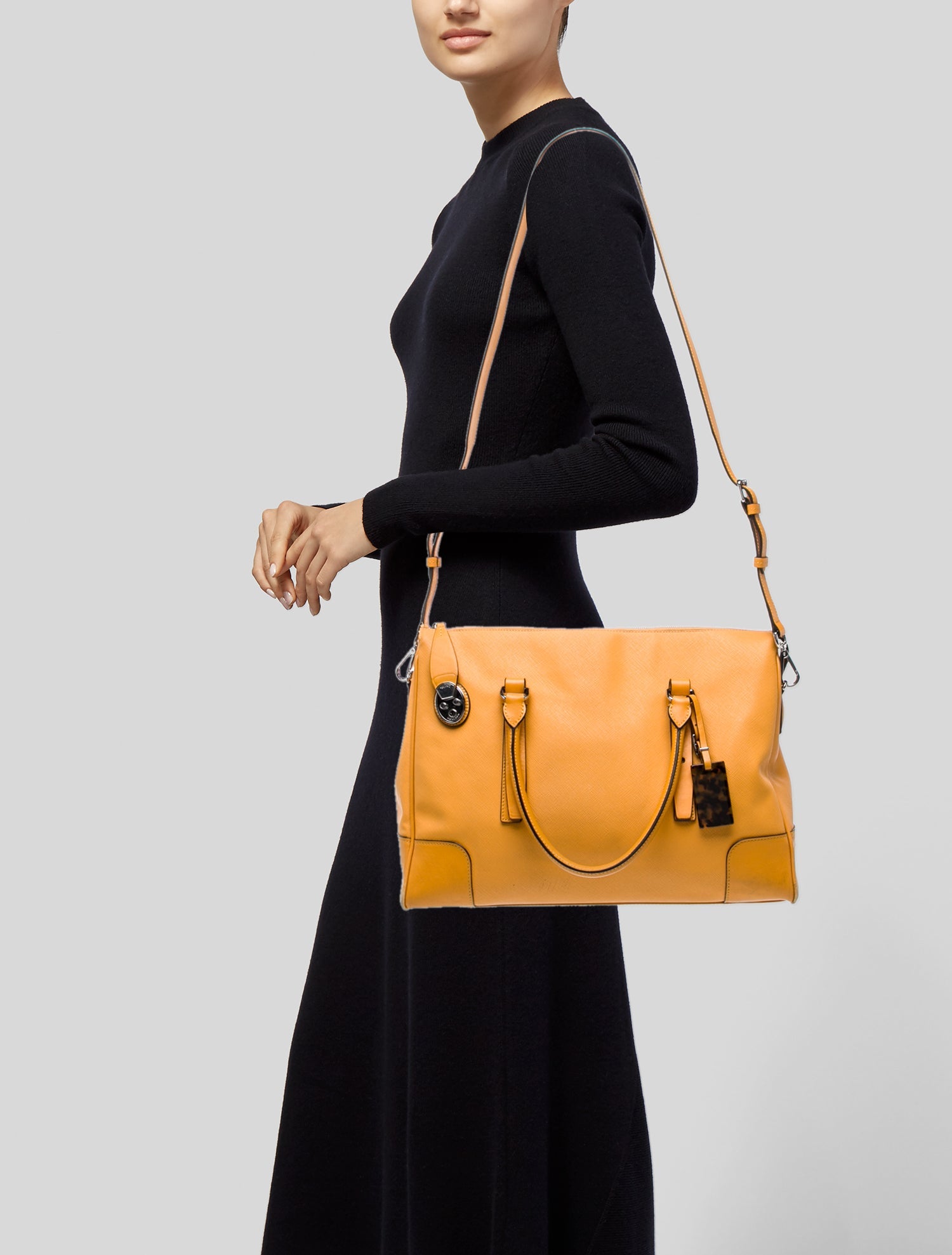 Tumi Saffiano Leather Top Handle Bag