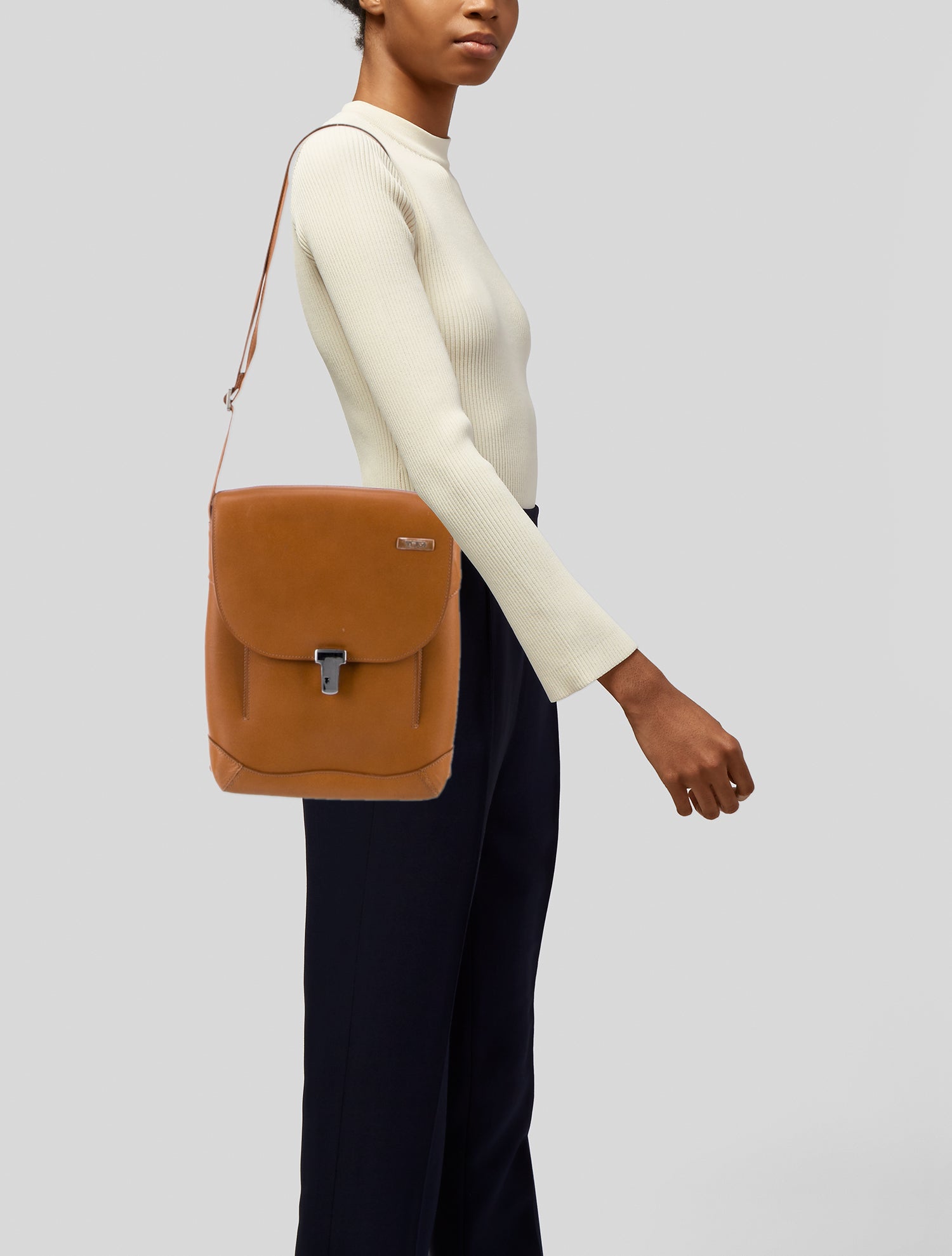 Tumi Leather Messenger Bag