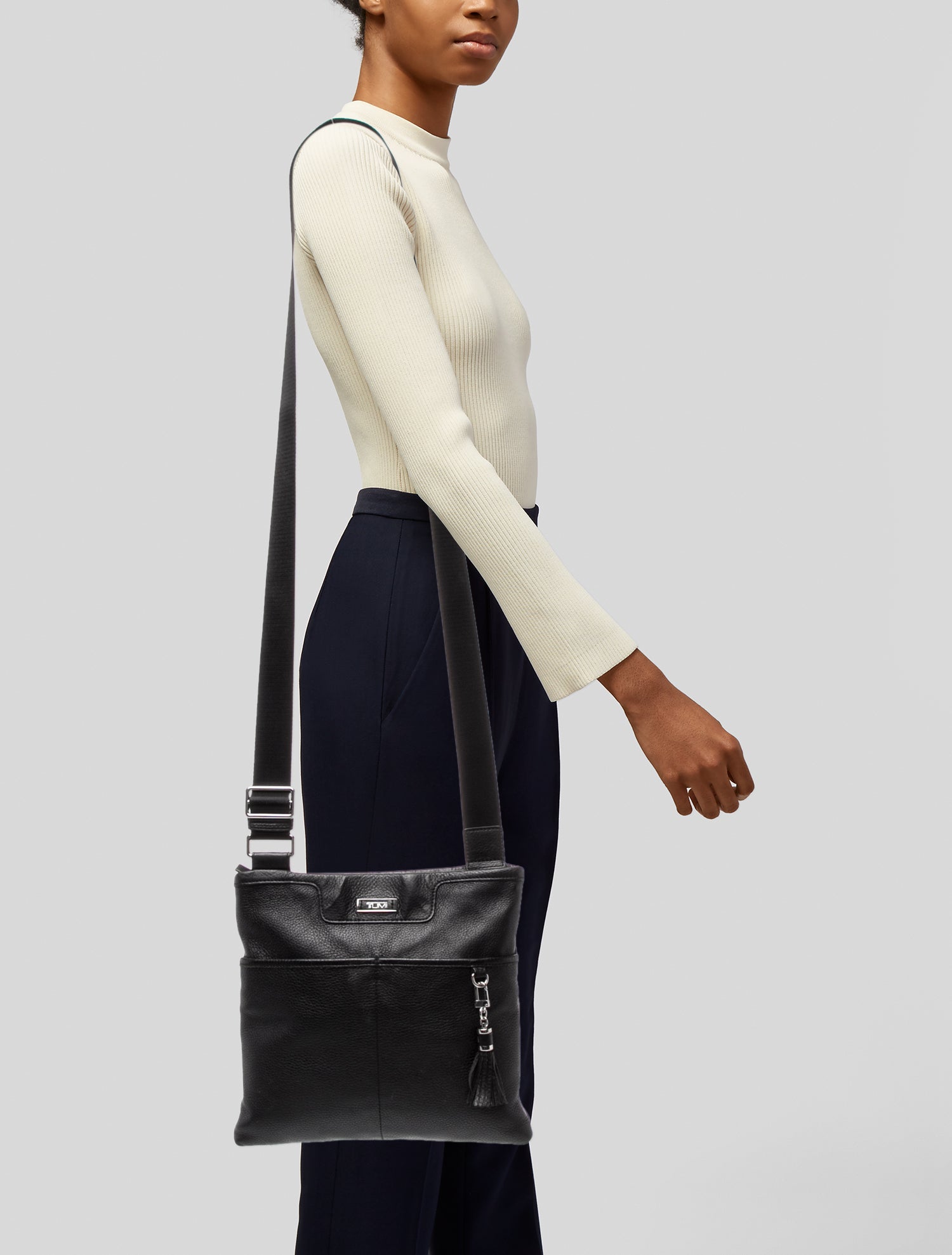 Tumi Leather Messenger Bag