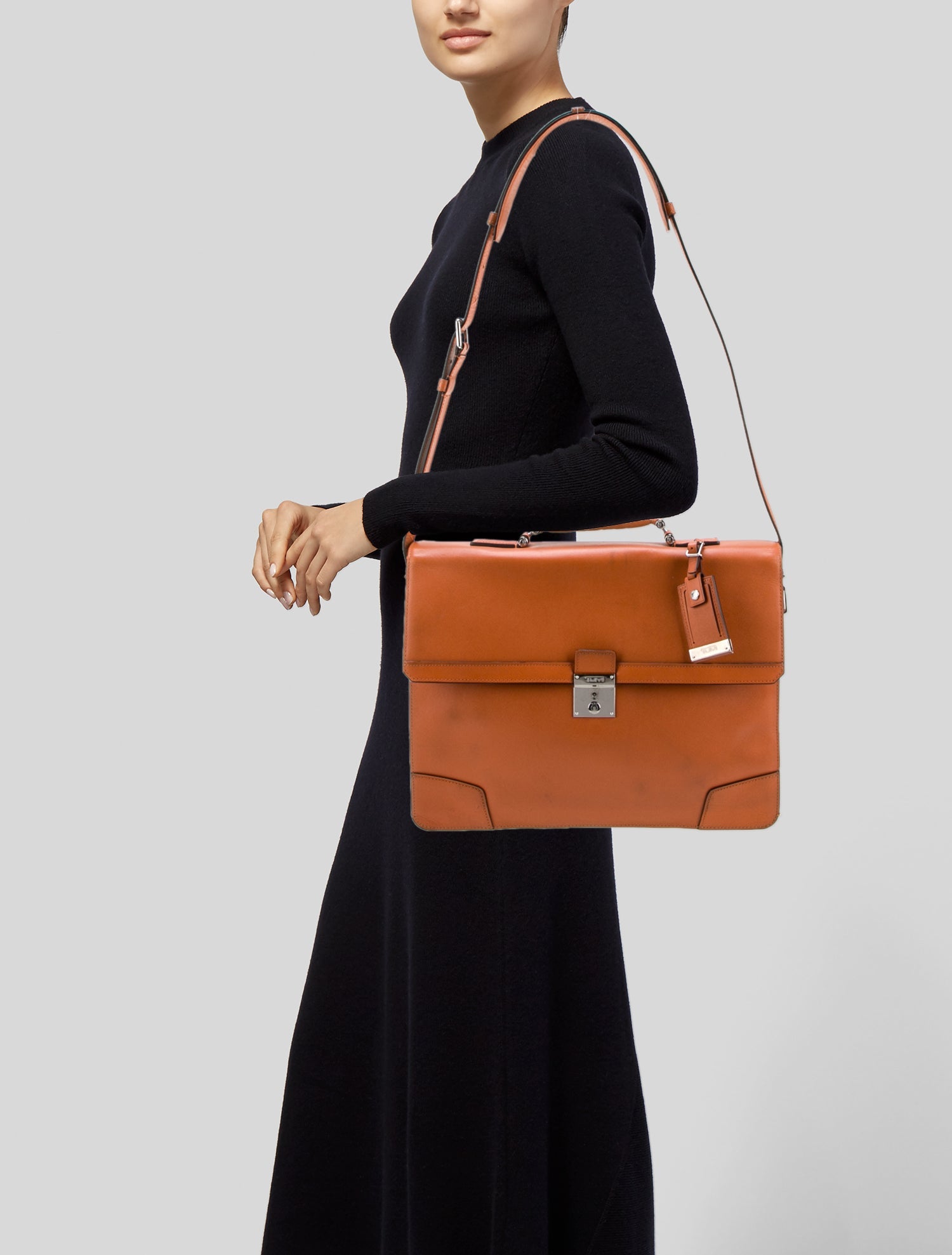 Tumi Leather Top Handle Bag