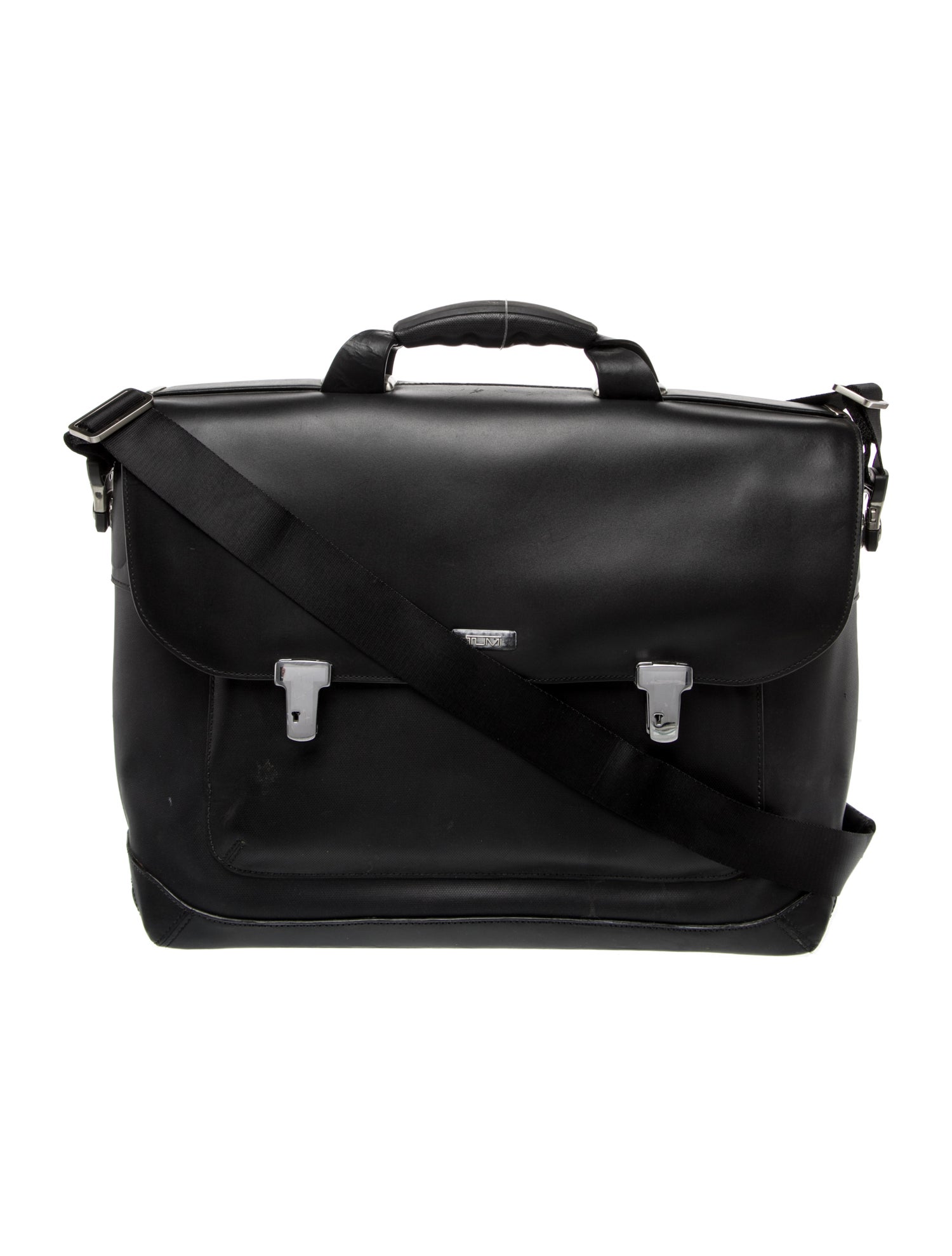 Tumi Leather Messenger Bag