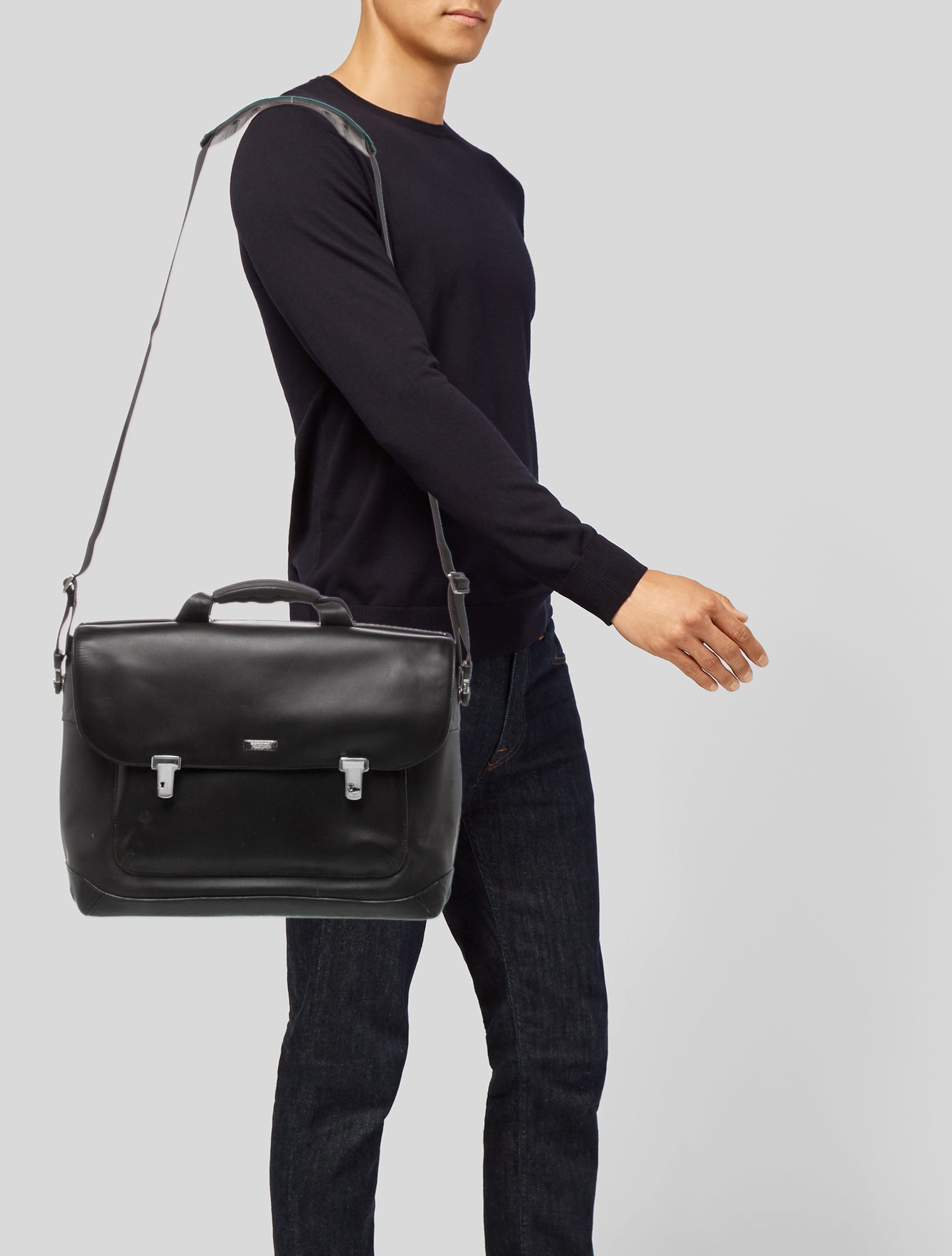 Tumi Leather Messenger Bag