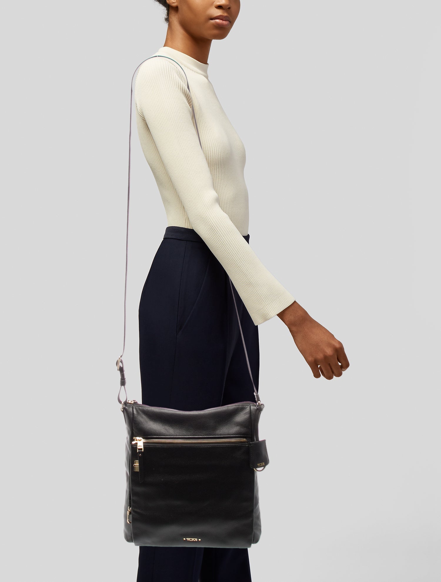 Tumi Leather Messenger Bag