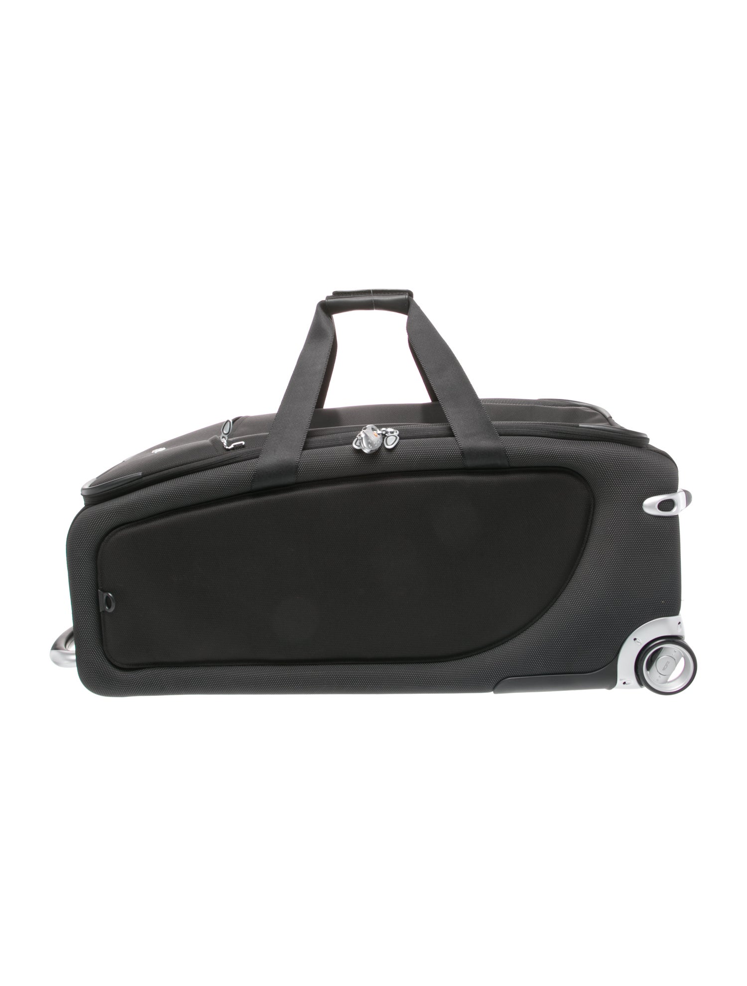 Tumi black rolling suitcase