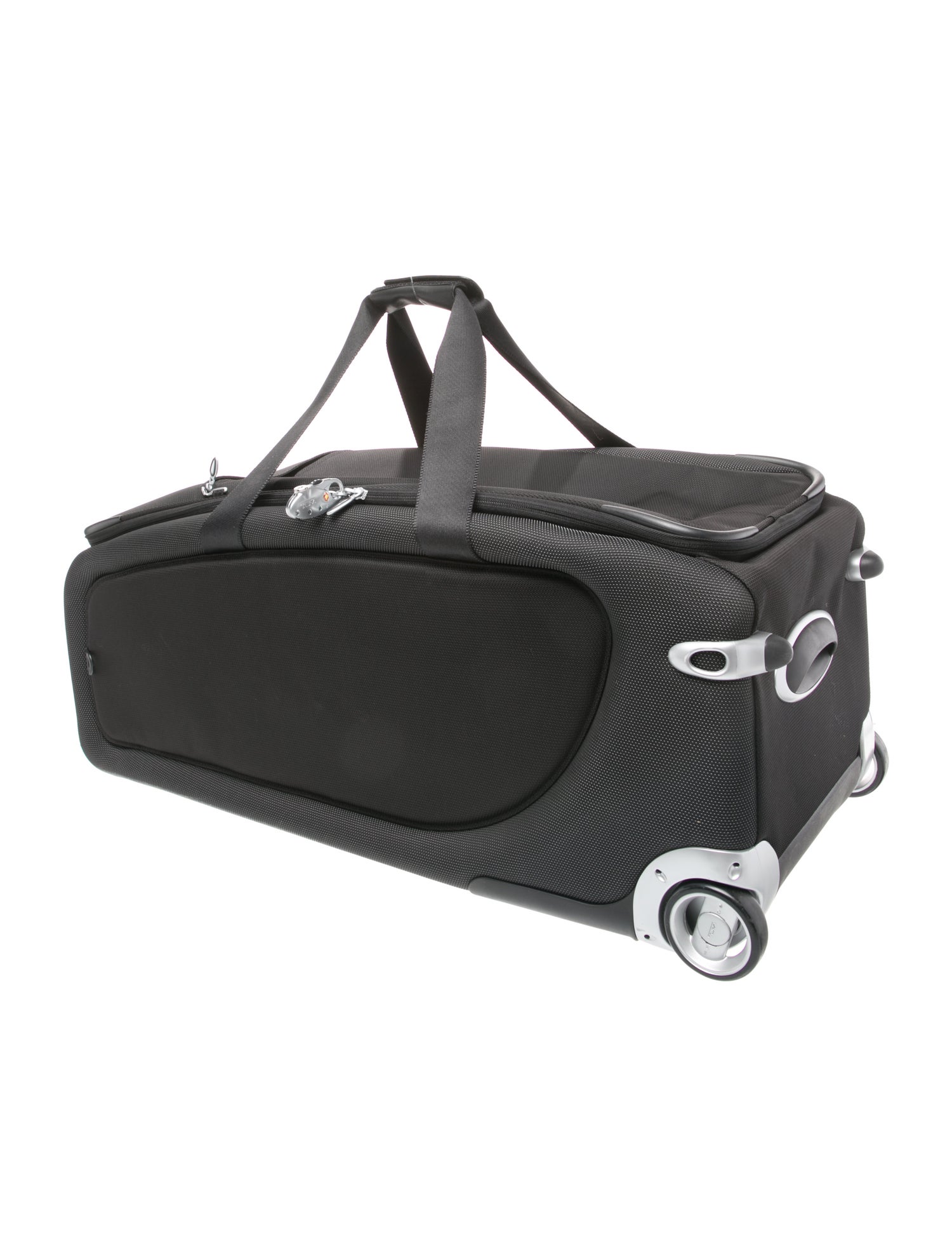 Tumi black rolling suitcase