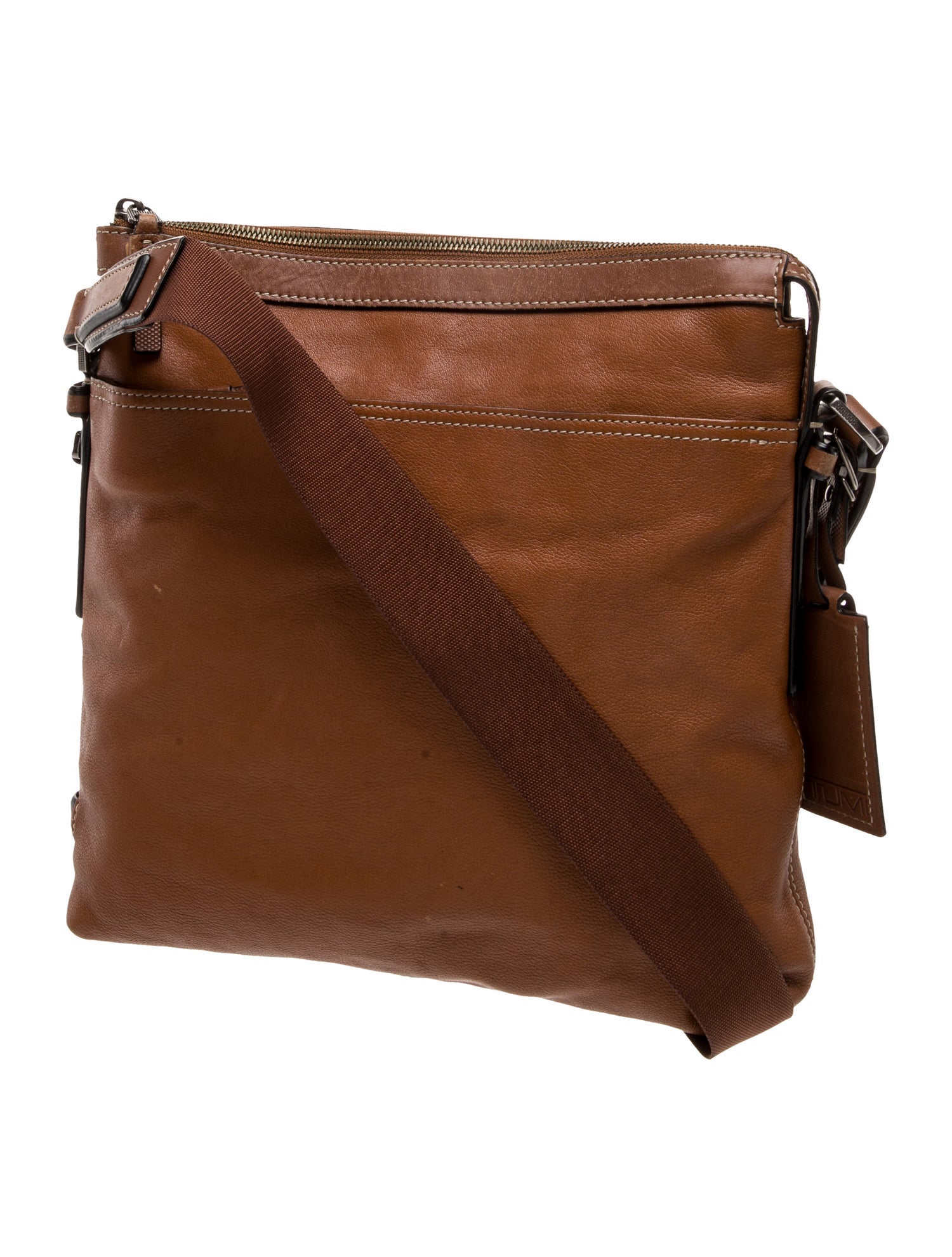 Tumi Leather Messenger Bag